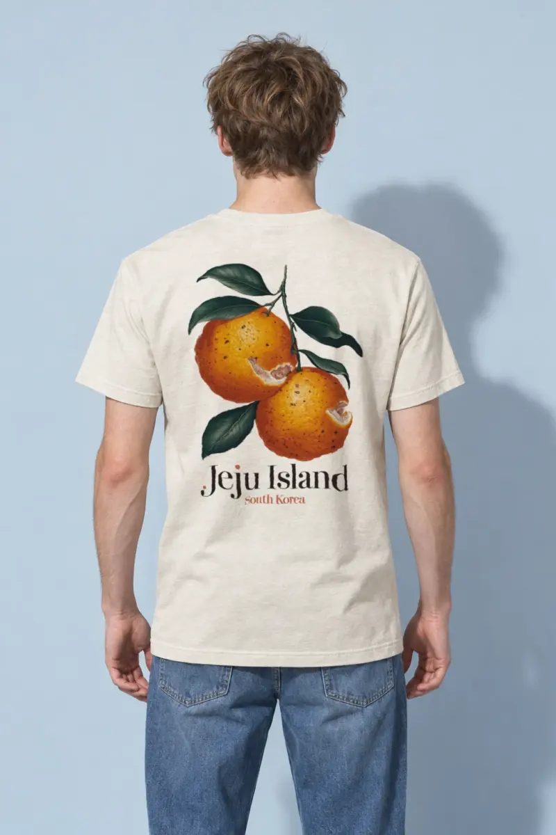 "Jeju Citrus Branch" Heavyweight Unisex Crewneck T-shirt | Gildan 5000
