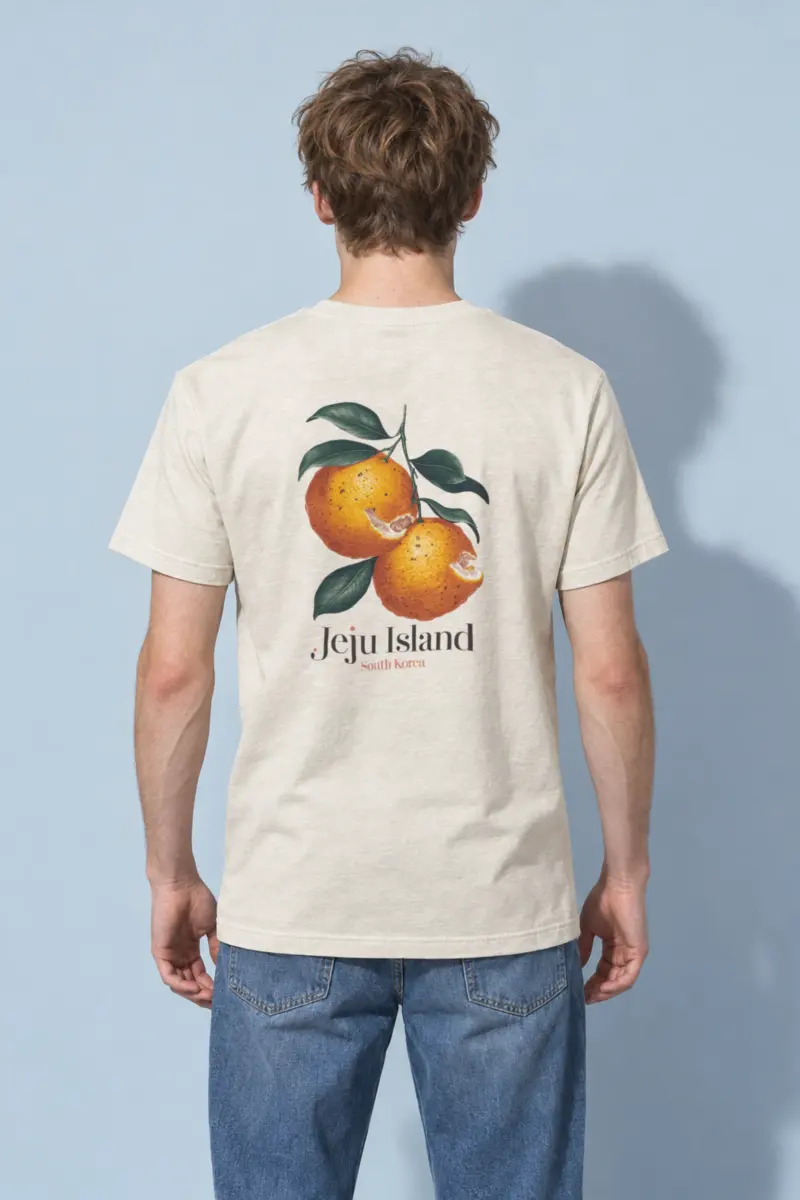 "Jeju Citrus Branch" Heavyweight Unisex Crewneck T-shirt