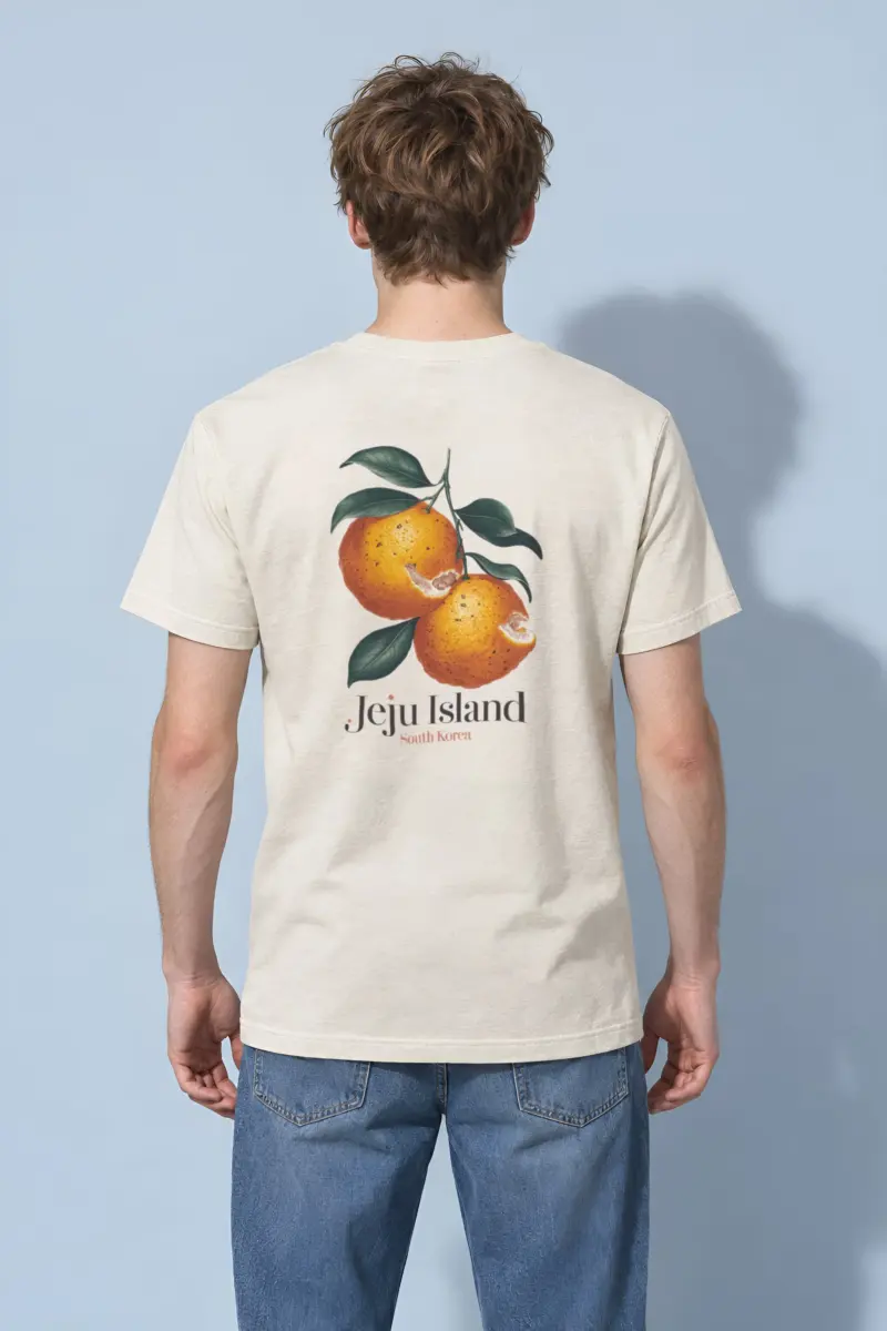 "Jeju Citrus Branch" Heavyweight Unisex Crewneck T-shirt