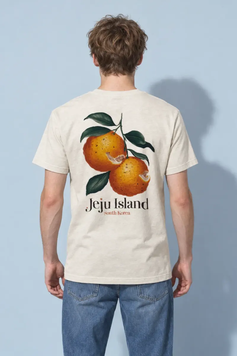 "Jeju Citrus Branch" Heavyweight Unisex Crewneck T-shirt | Gildan 5000