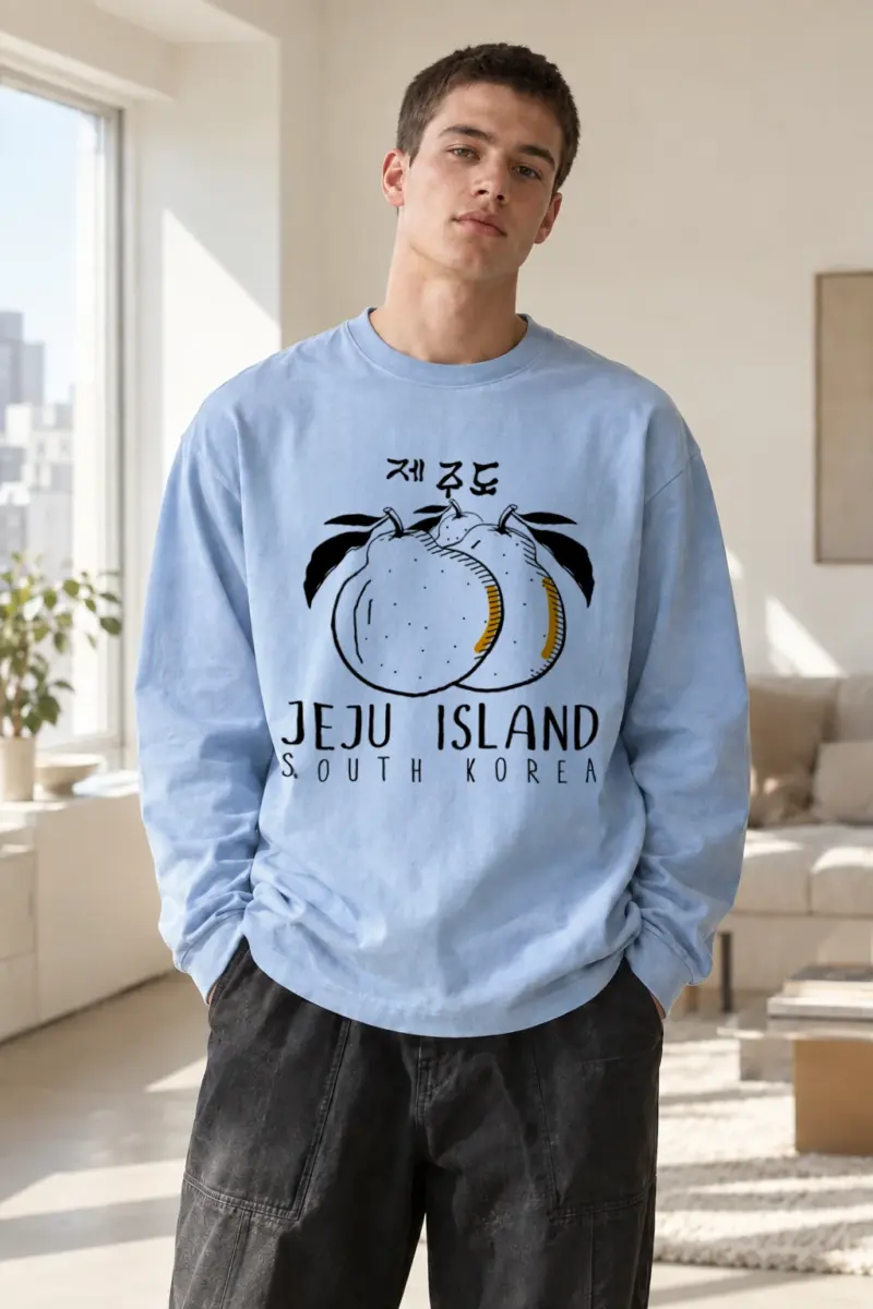 "Jeju Citrus Line Art" Unisex Longsleeve T-shirt | Gildan 2400