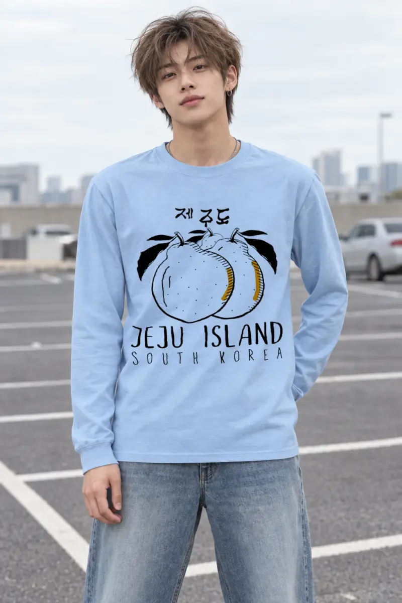 "Jeju Citrus Line Art" Unisex Longsleeve T-shirt