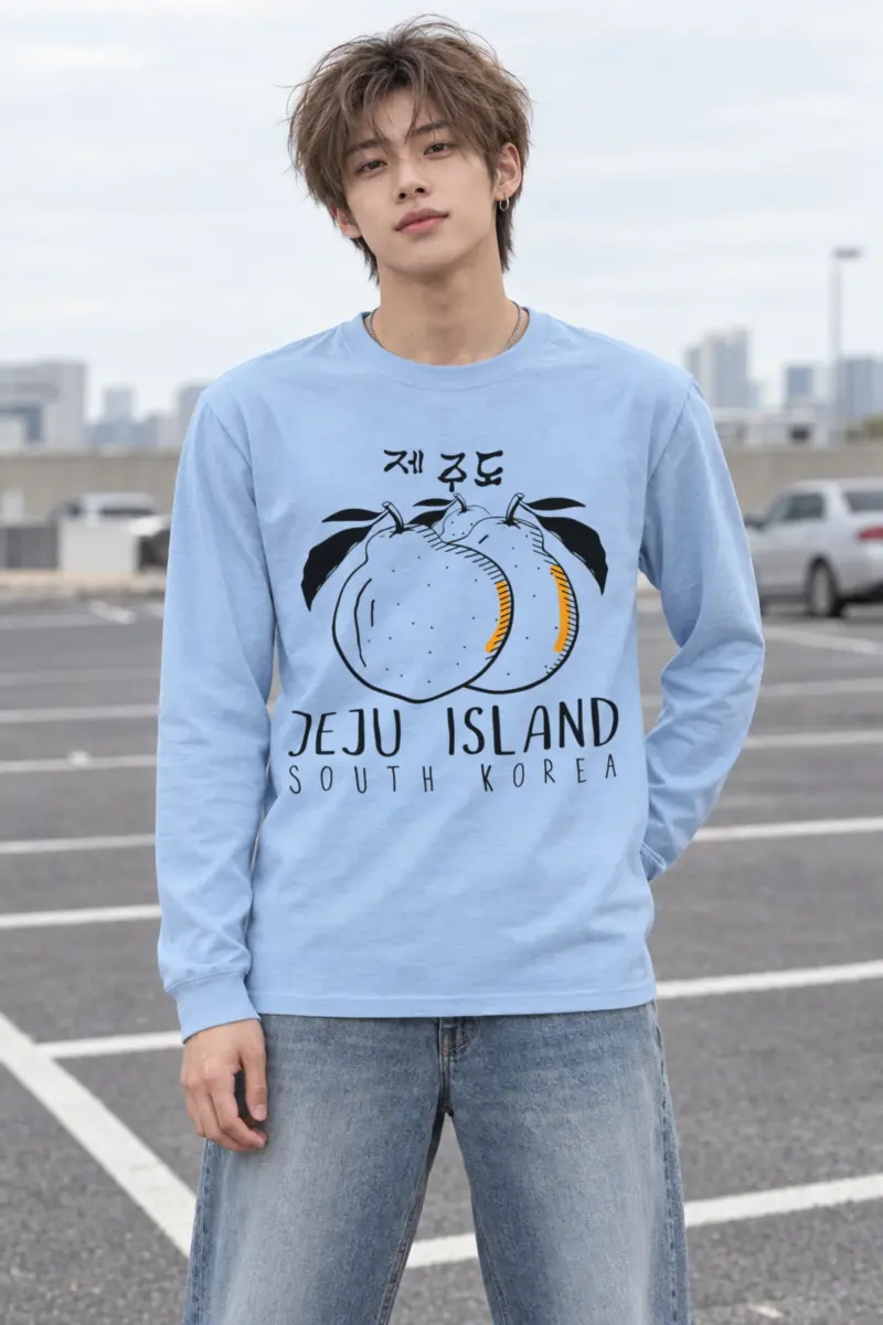 "Jeju Citrus Line Art" Unisex Longsleeve T-shirt