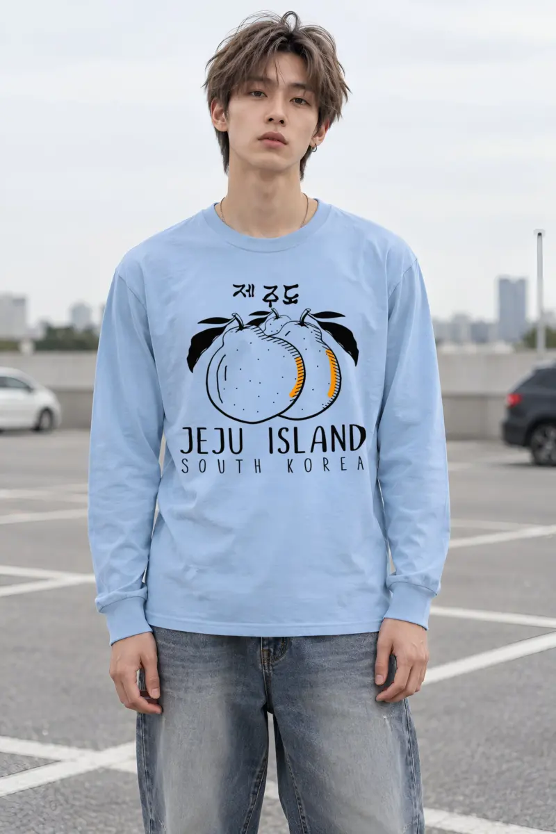 "Jeju Citrus Line Art" Unisex Longsleeve T-shirt