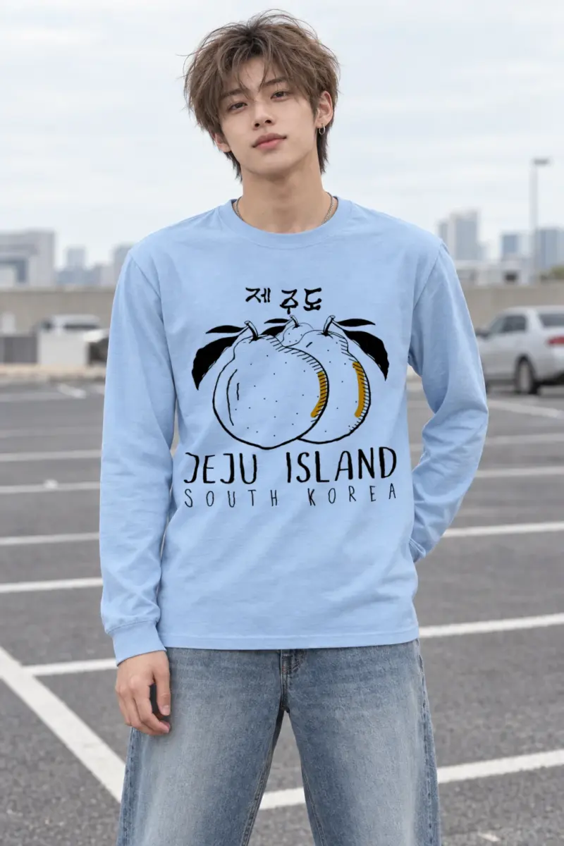 "Jeju Citrus Line Art" Unisex Longsleeve T-shirt