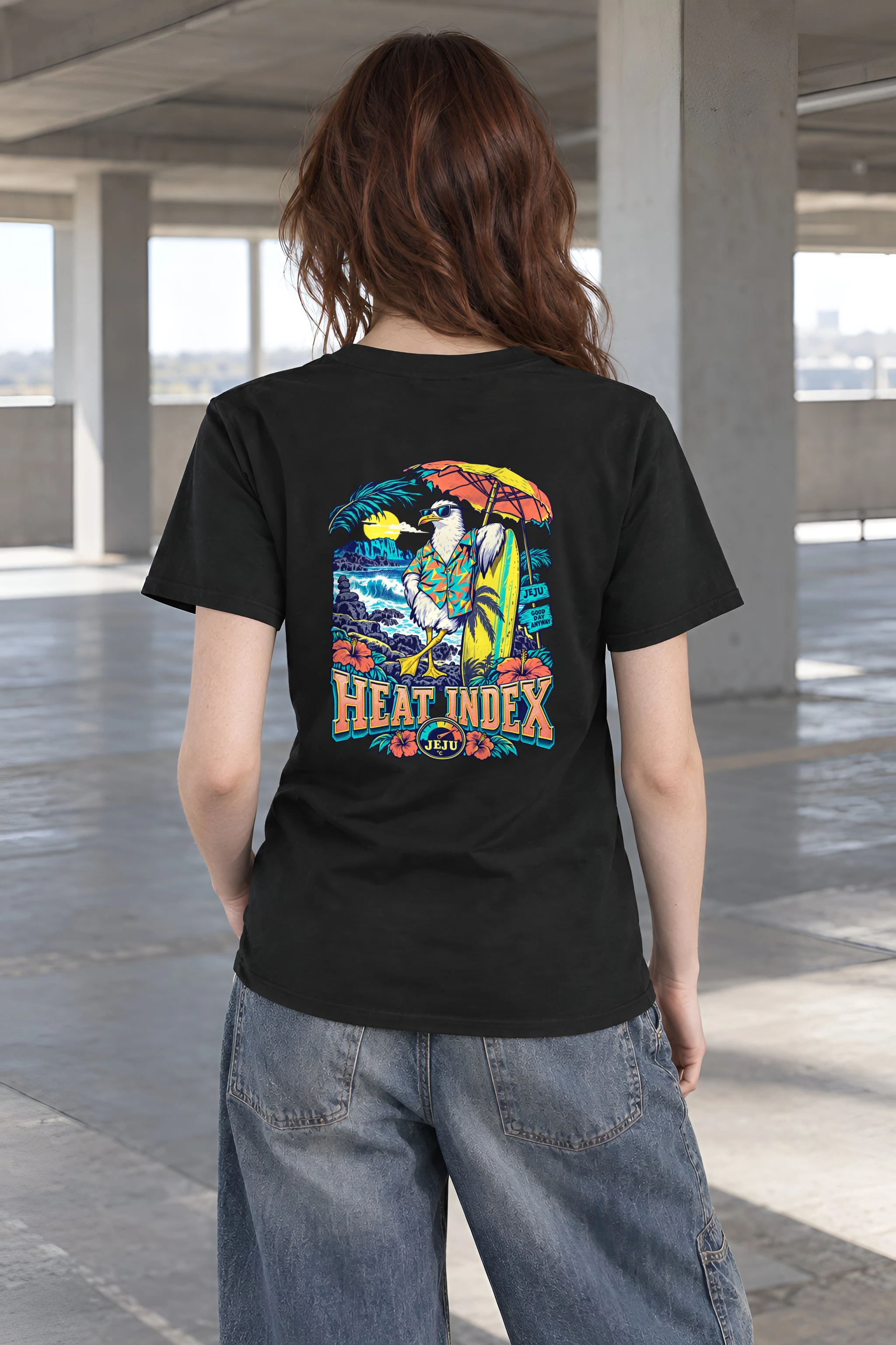 "Jeju Good Day" Heavyweight Unisex Crewneck T-shirt