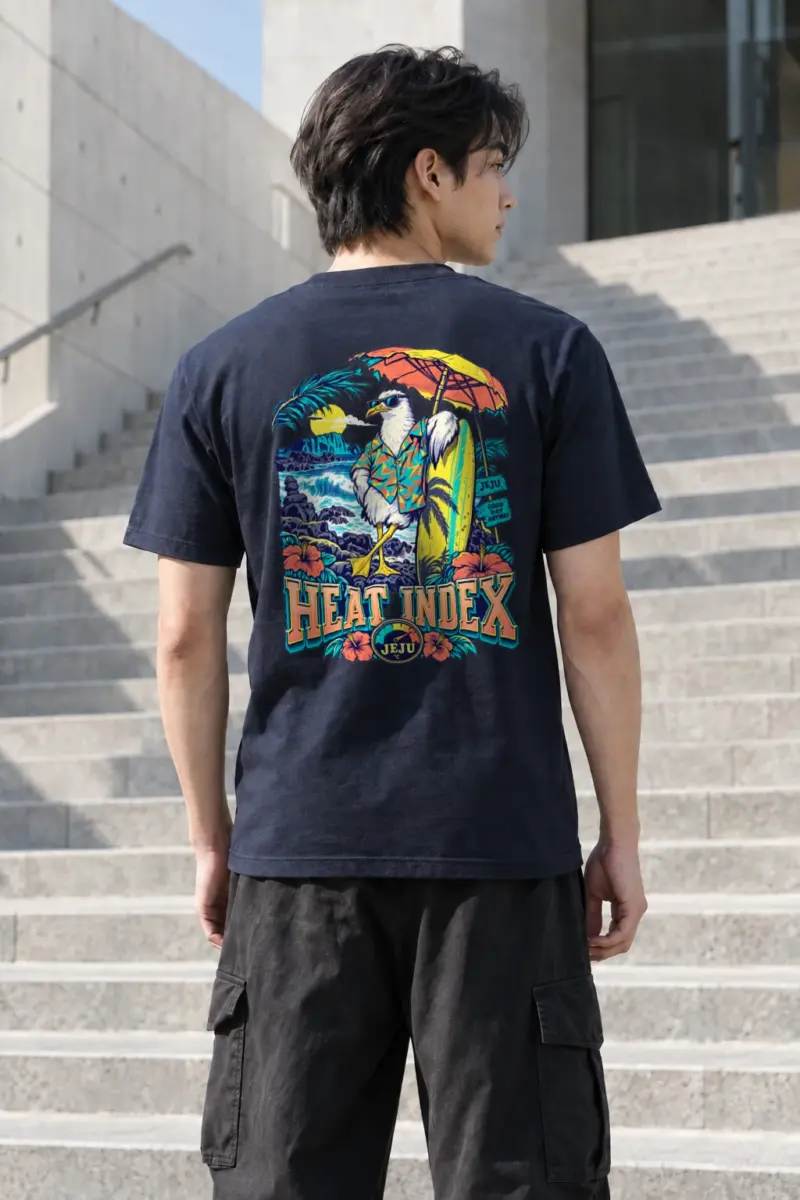 “Jeju Good Day” Heavyweight Unisex Crewneck T-shirt | Gildan 5000