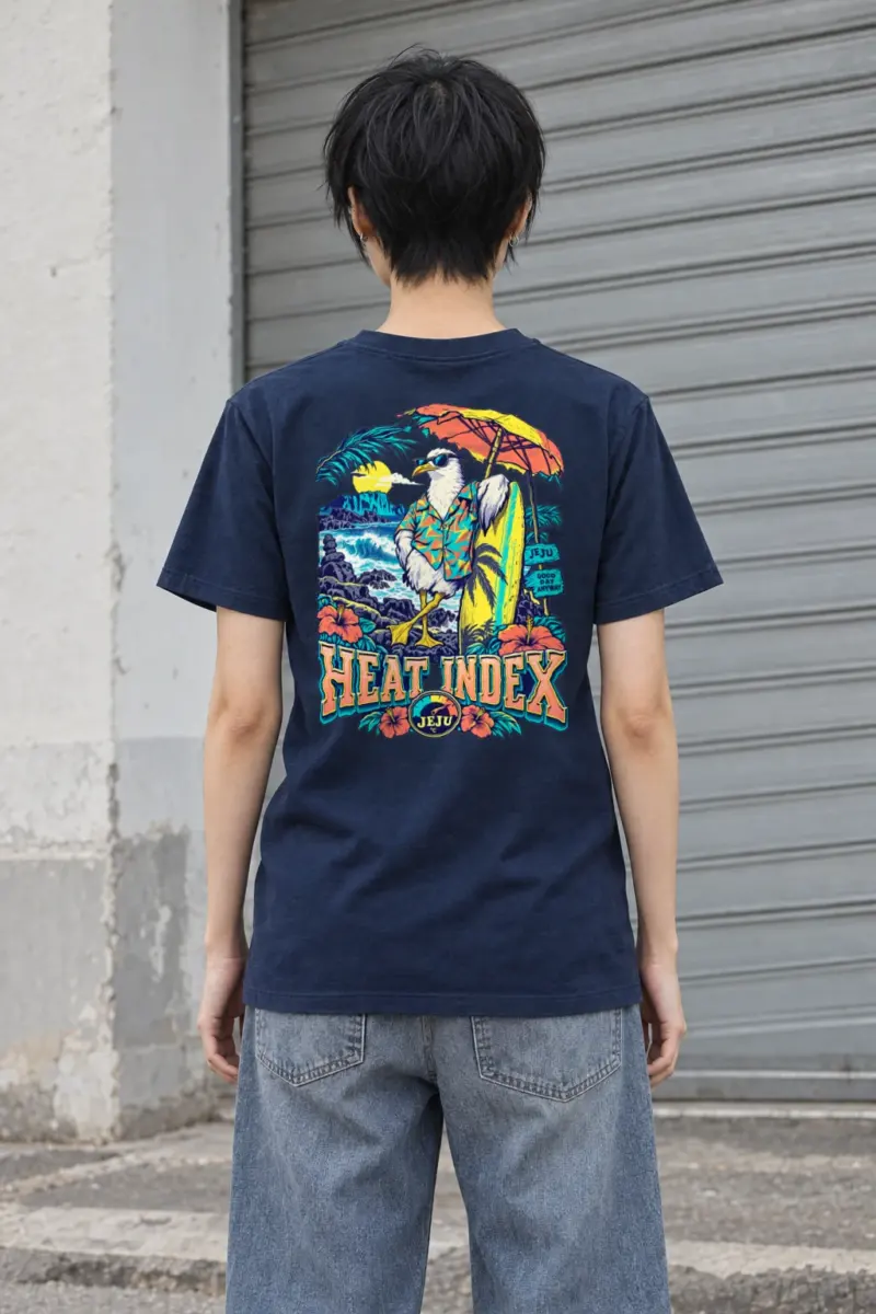 "Jeju Good Day" Heavyweight Unisex Crewneck T-shirt | Gildan 5000