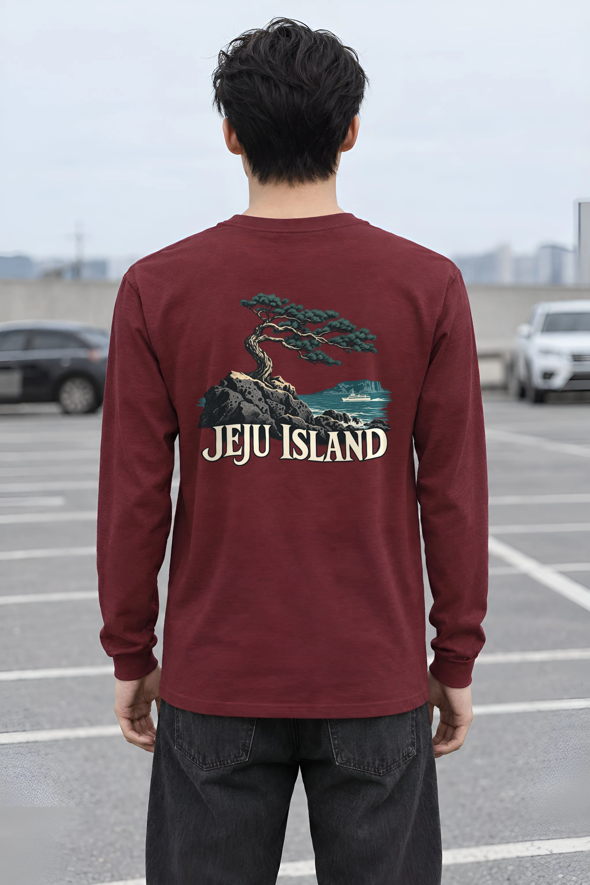 "Jeju Island Basalt Sea" Unisex Longsleeve T-shirt