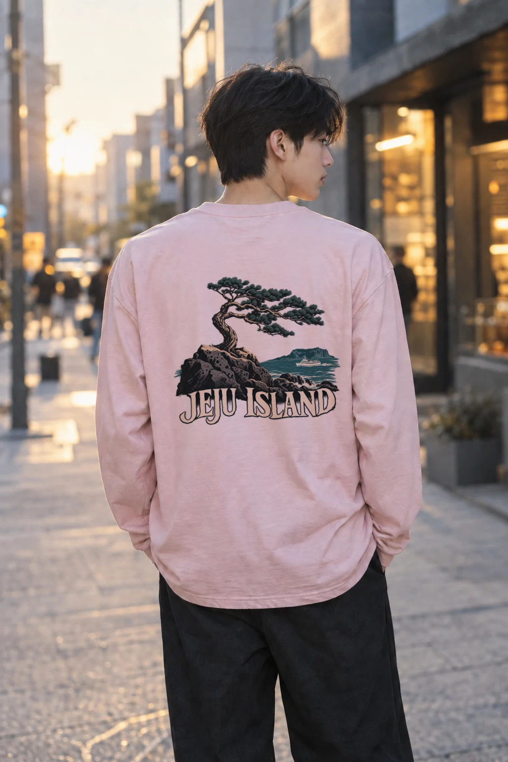 "Jeju Island Basalt Sea" Unisex Longsleeve T-shirt | Gildan 2400