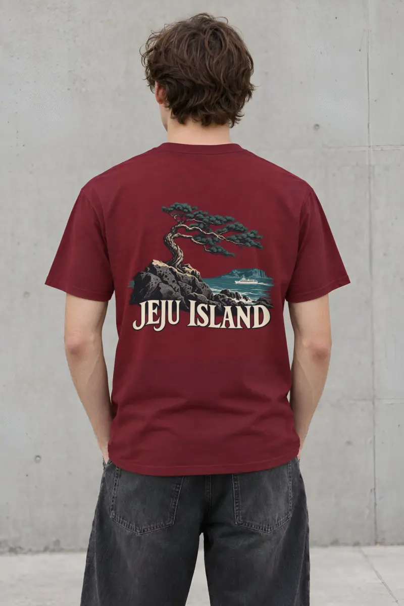"Jeju Island" Heavyweight Unisex Crewneck T-shirt