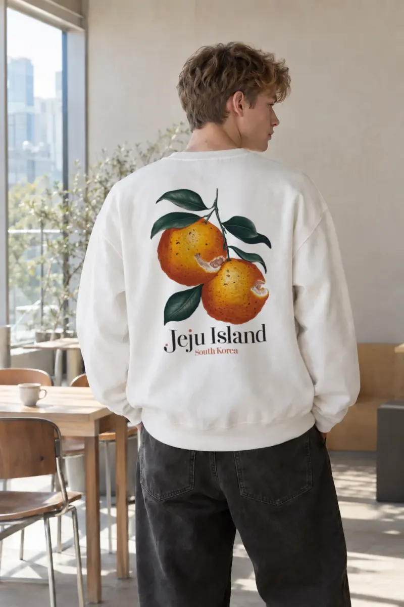 “Jeju Island Oranges” Heavy Blend Unisex Crewneck Sweatshirt | Gildan 18000