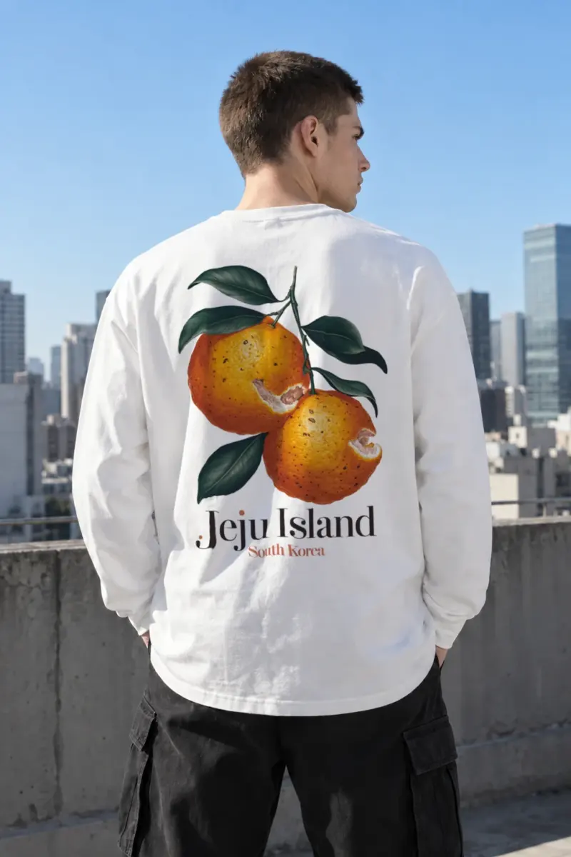 “Jeju Island Oranges” Unisex Longsleeve T-shirt | Gildan 2400