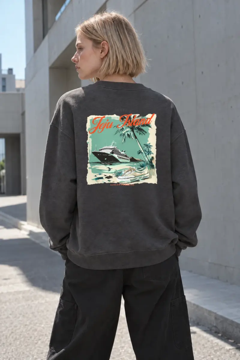 "Jeju Island Paradise" Heavy Blend Unisex Crewneck Sweatshirt | Gildan 18000