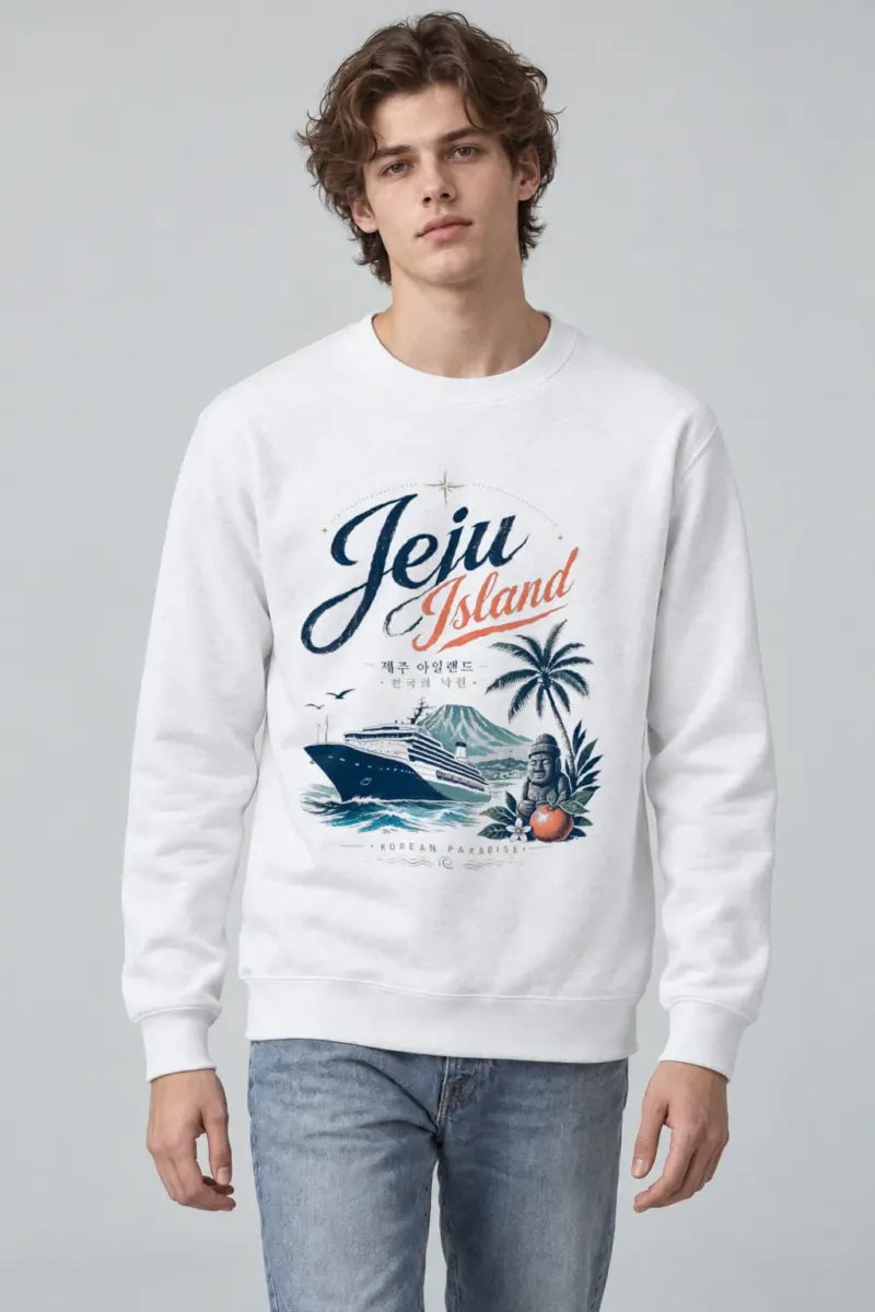 "Jeju Island Paradise" Heavy Blend Unisex Crewneck Sweatshirt