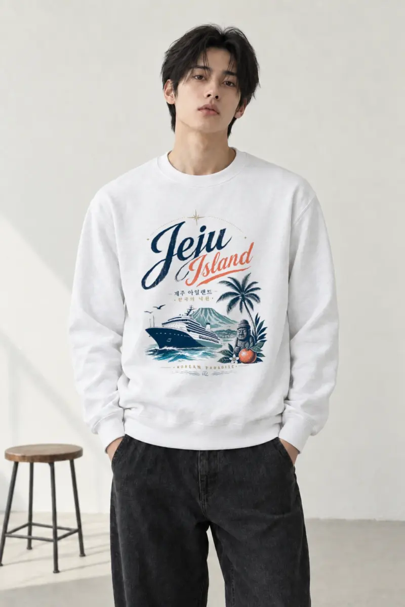 "Jeju Island Paradise" Heavy Blend Unisex Crewneck Sweatshirt
