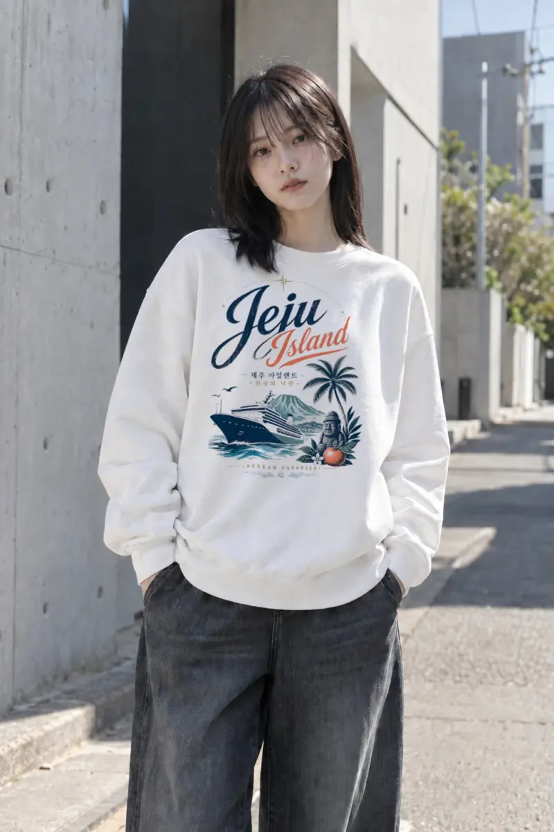 "Jeju Island Paradise" Heavy Blend Unisex Crewneck Sweatshirt | Gildan 18000