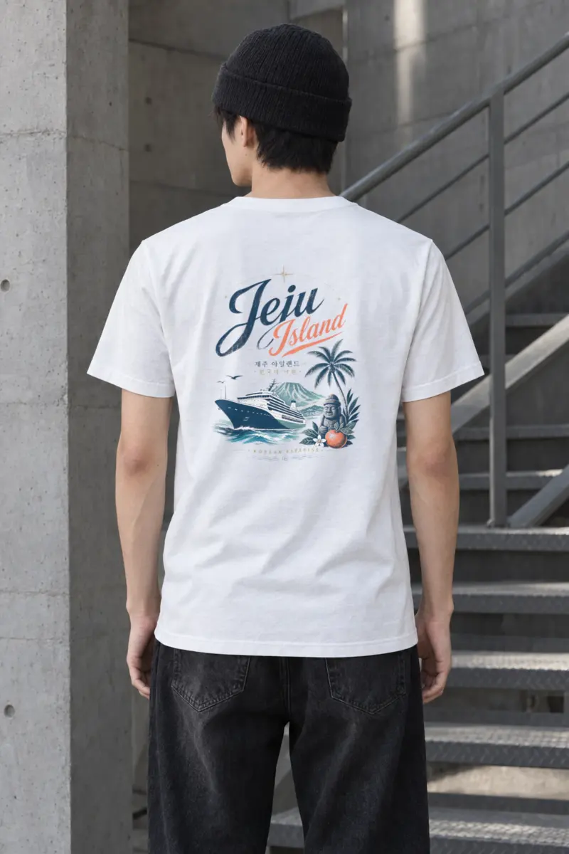 "Jeju Island Paradise" Heavyweight Unisex Crewneck T-shirt