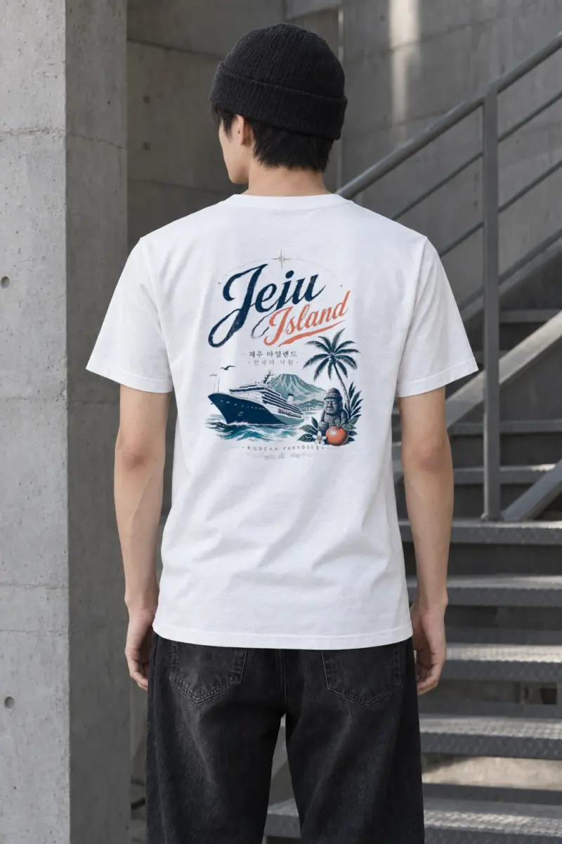 "Jeju Island Paradise" Heavyweight Unisex Crewneck T-shirt