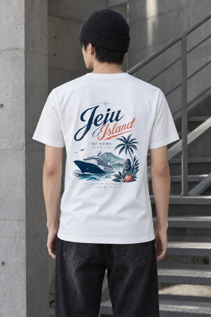 "Jeju Island Paradise" Heavyweight Unisex Crewneck T-shirt