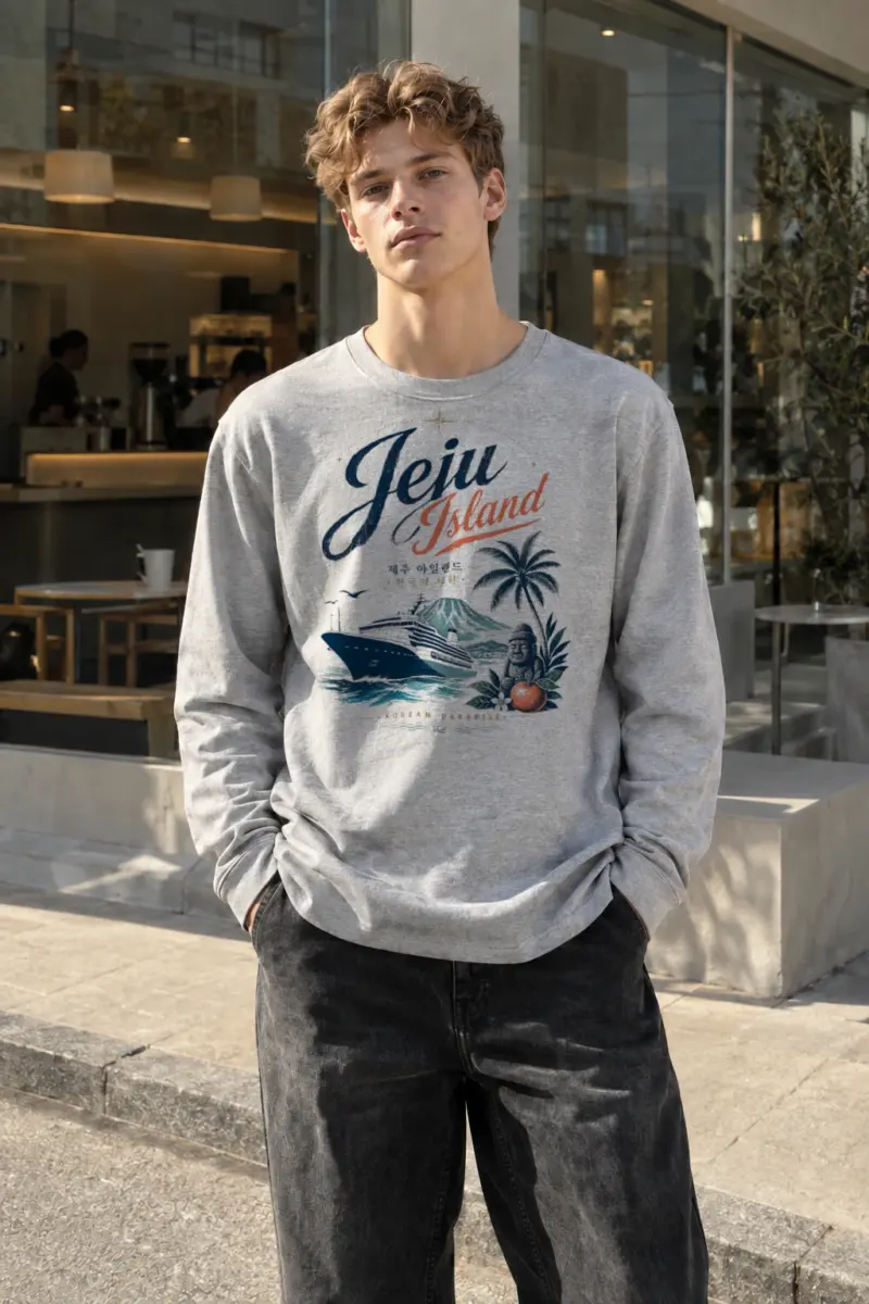 “Jeju Island Paradise” Unisex Longsleeve T-shirt | Gildan 2400