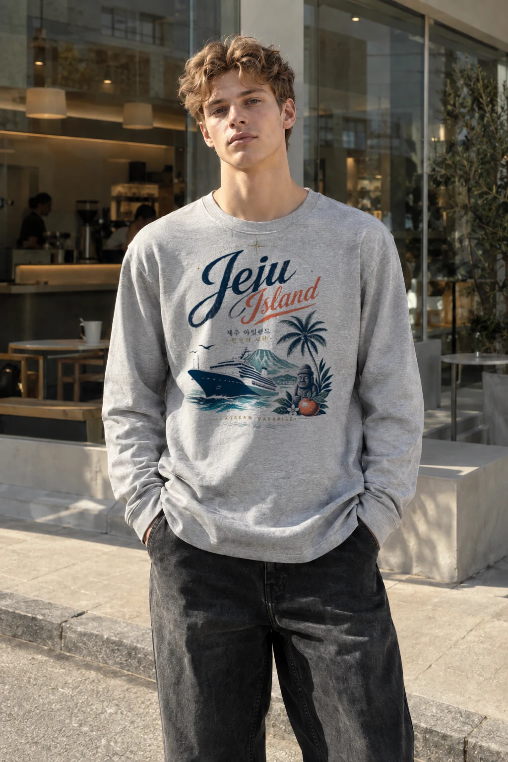 "Jeju Island Paradise" Unisex Longsleeve T-shirt | Gildan 2400
