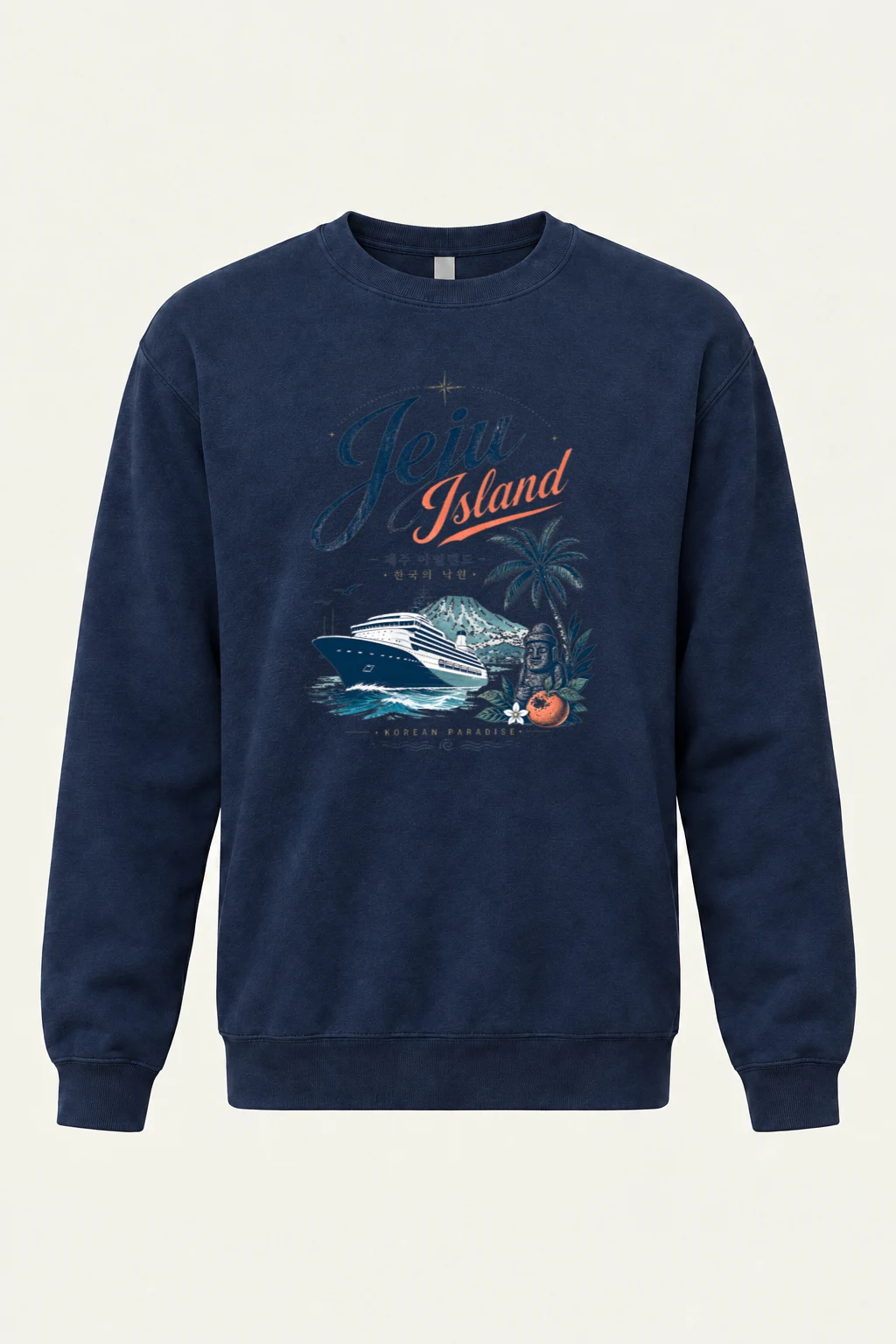 "Jeju Island Paradise" Unisex Sponge Fleece Crewneck Sweatshirt | Bella + Canvas 3901