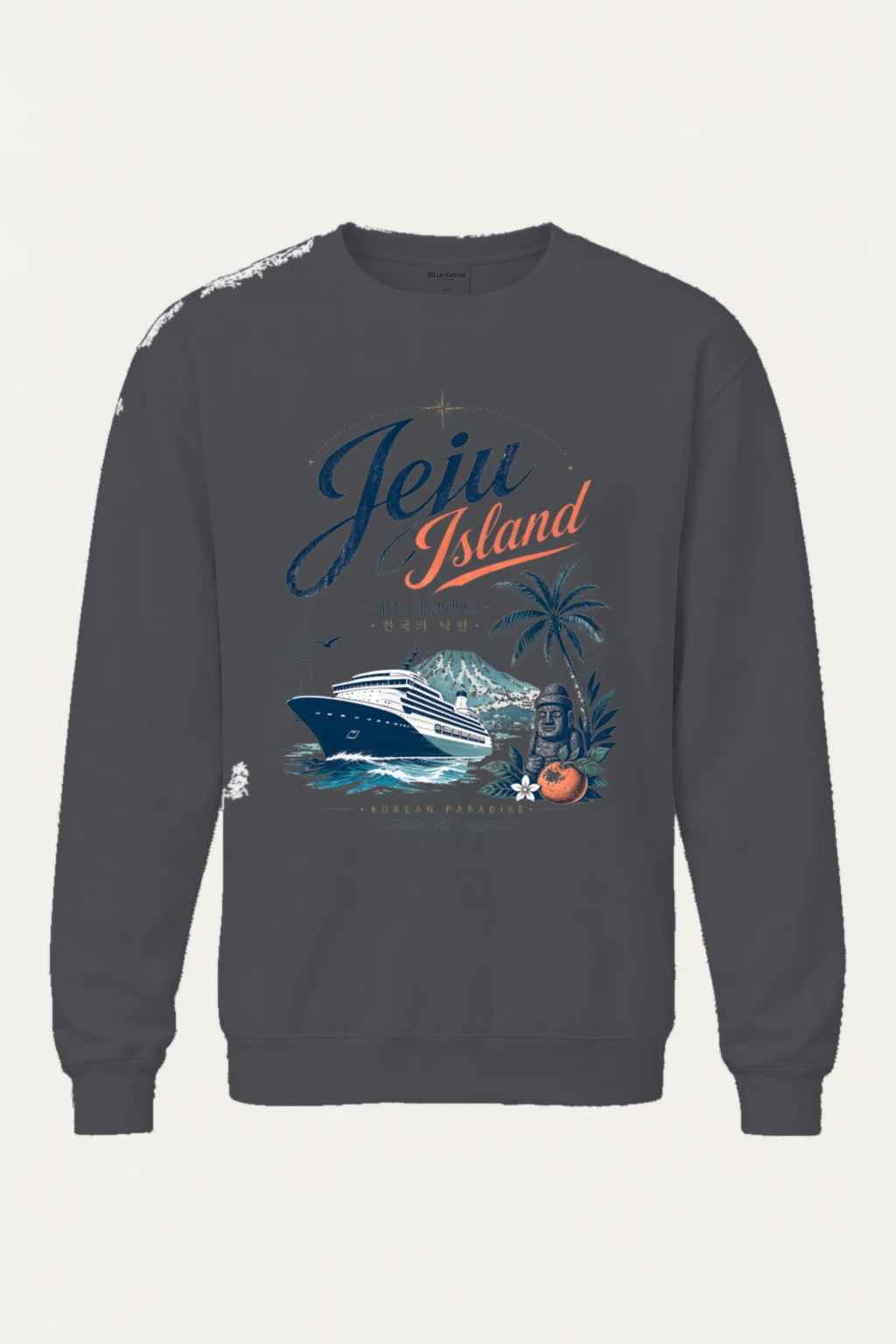 "Jeju Island Paradise" Unisex Sponge Fleece Crewneck Sweatshirt | Bella + Canvas 3901