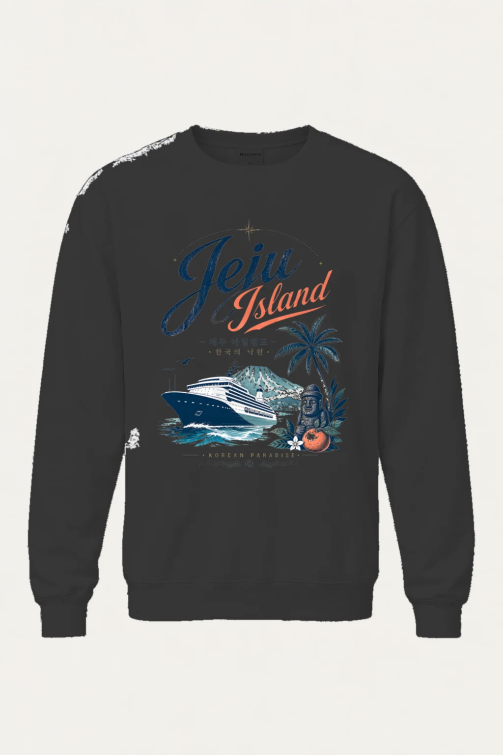 "Jeju Island Paradise" Unisex Sponge Fleece Crewneck Sweatshirt | Bella + Canvas 3901