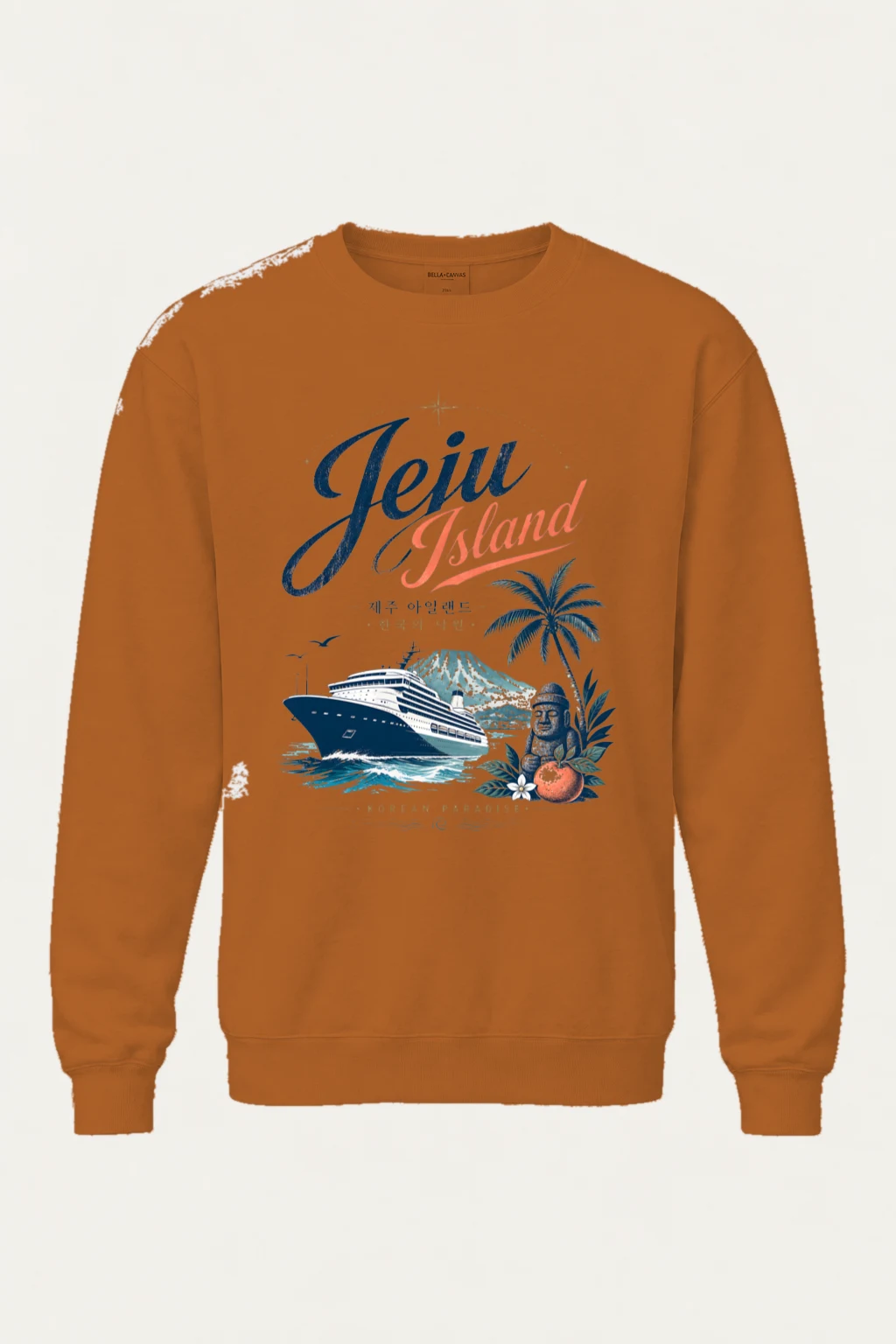 "Jeju Island Paradise" Unisex Sponge Fleece Crewneck Sweatshirt | Bella + Canvas 3901