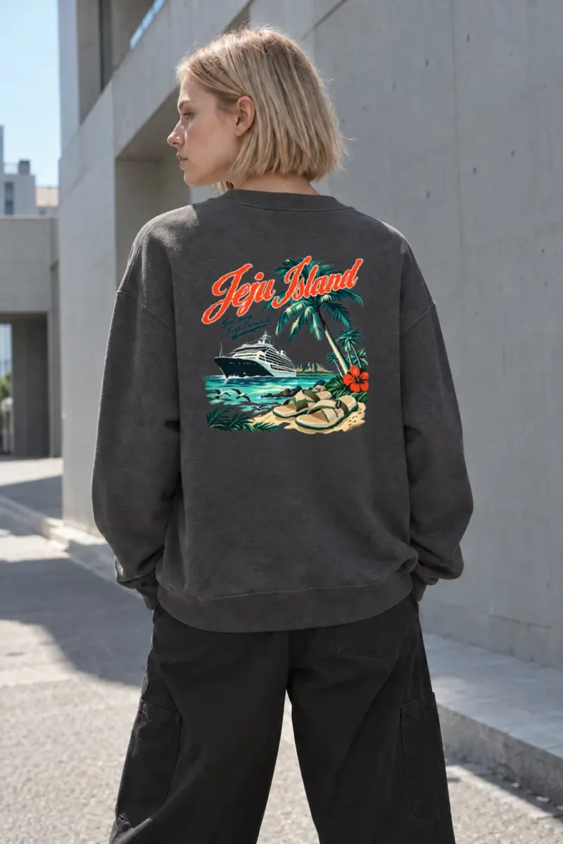 "Jeju Island Sail Away" Heavy Blend Unisex Crewneck Sweatshirt | Gildan 18000
