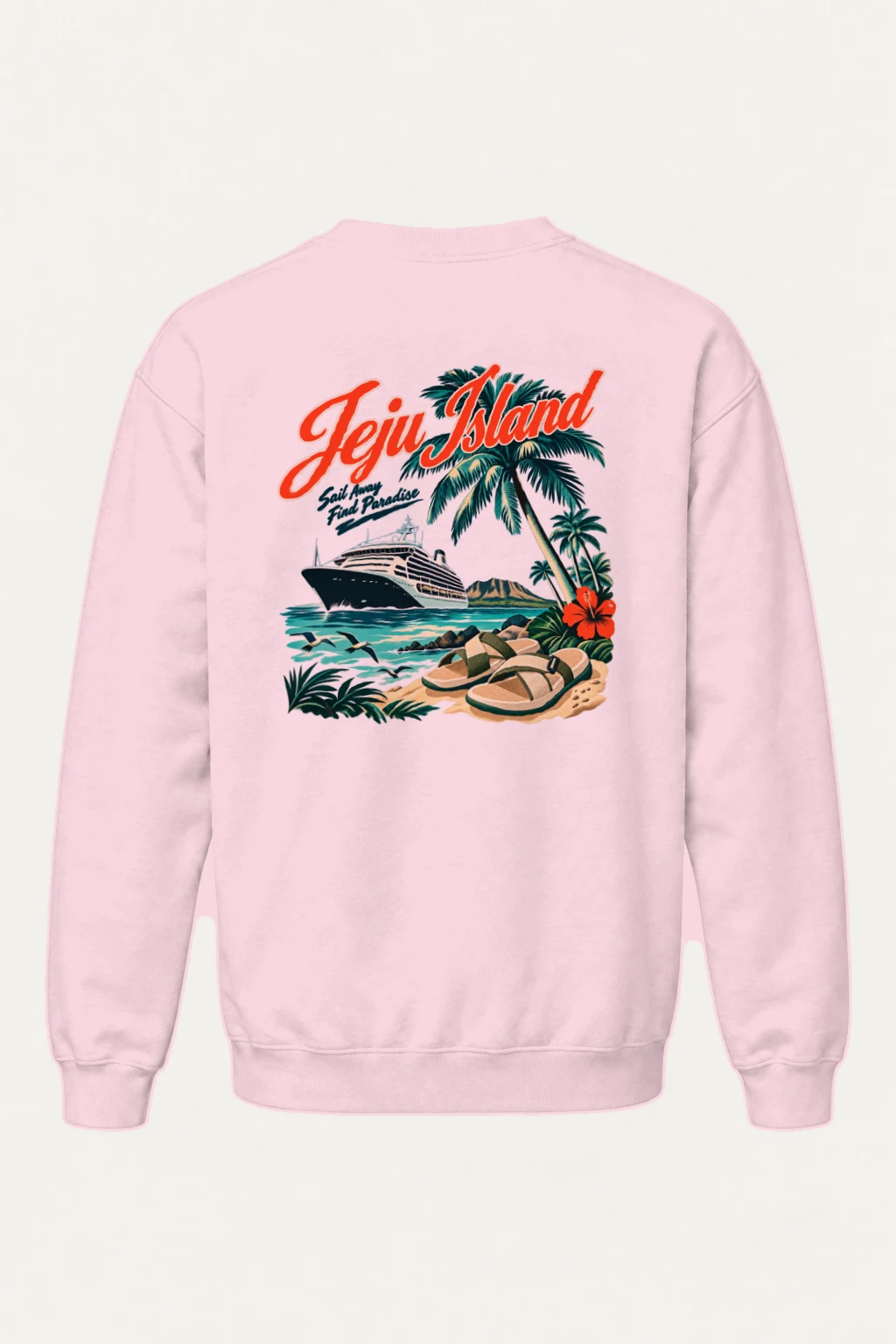 "Jeju Island Sail Away" Heavy Blend Unisex Crewneck Sweatshirt | Gildan 18000