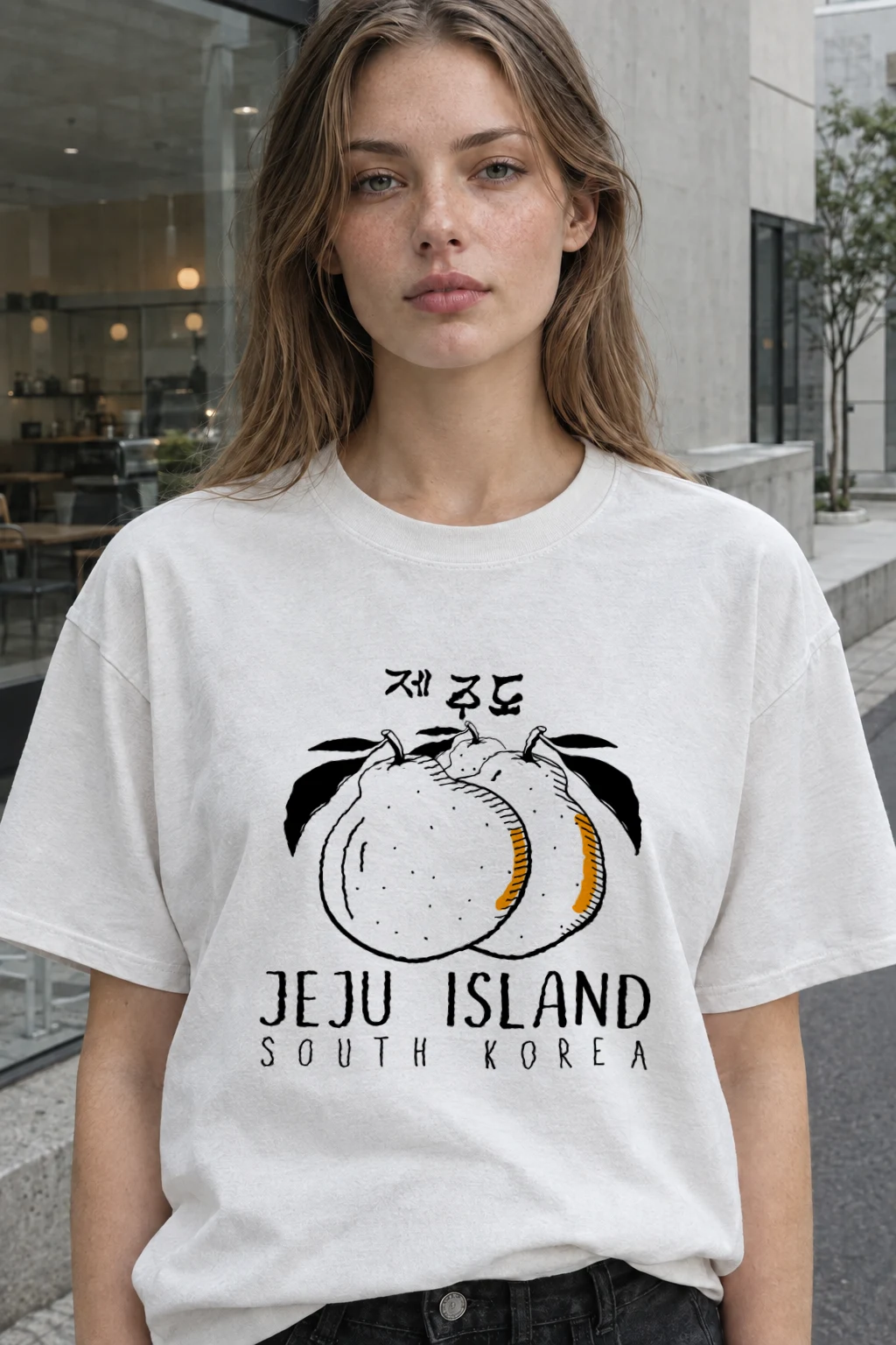 "Jeju Island South Korea" Heavyweight Unisex Crewneck T-shirt | Gildan 5000