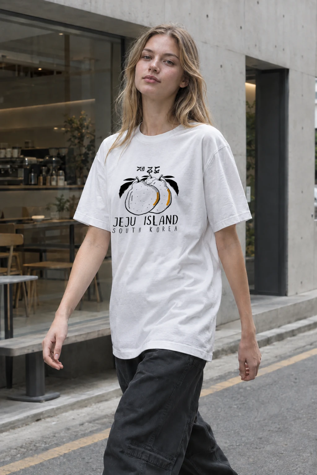 "Jeju Island South Korea" Heavyweight Unisex Crewneck T-shirt | Gildan 5000