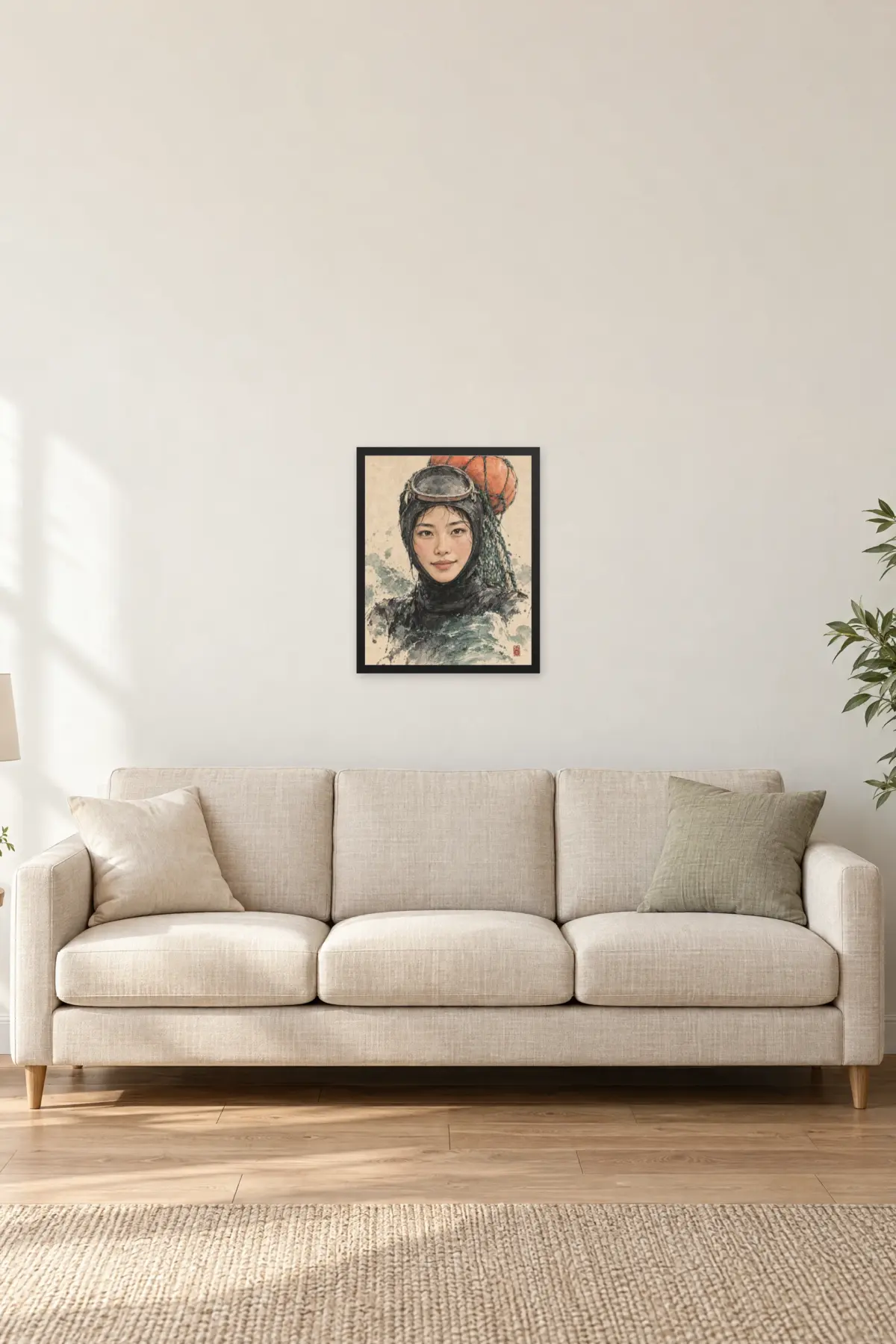 "Jeju" Premium Wooden Framed Poster — Black frame, 16 × 20 in