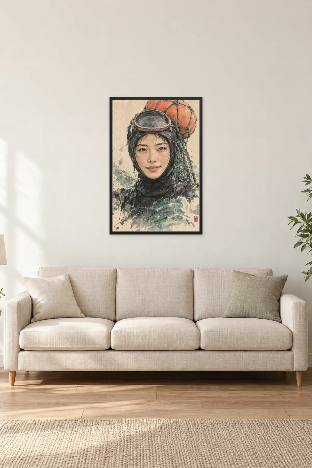 "Jeju" Premium Wooden Framed Poster — Black frame, 24 × 36 in