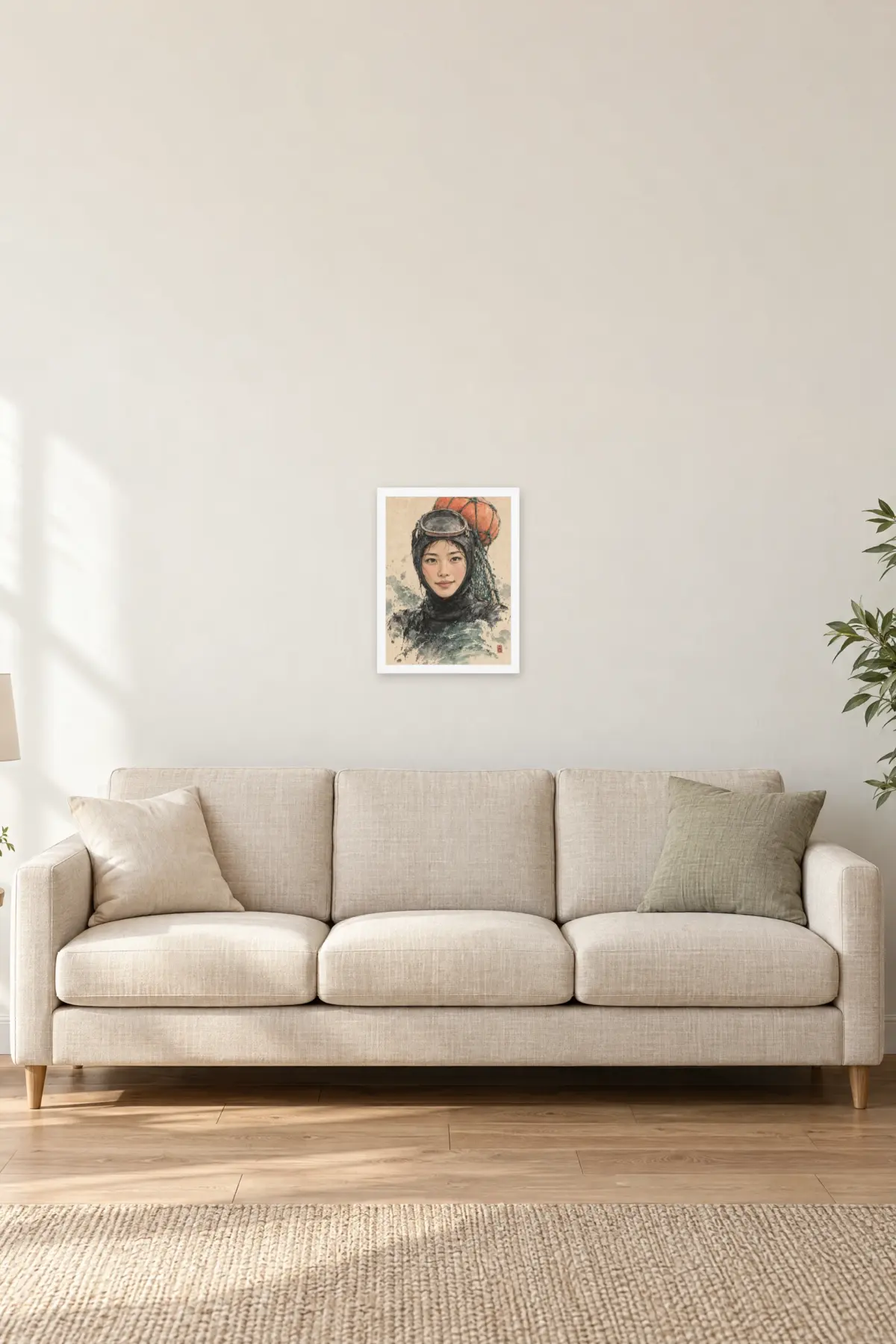 "Jeju" Premium Wooden Framed Poster — White frame, 12 × 16 in