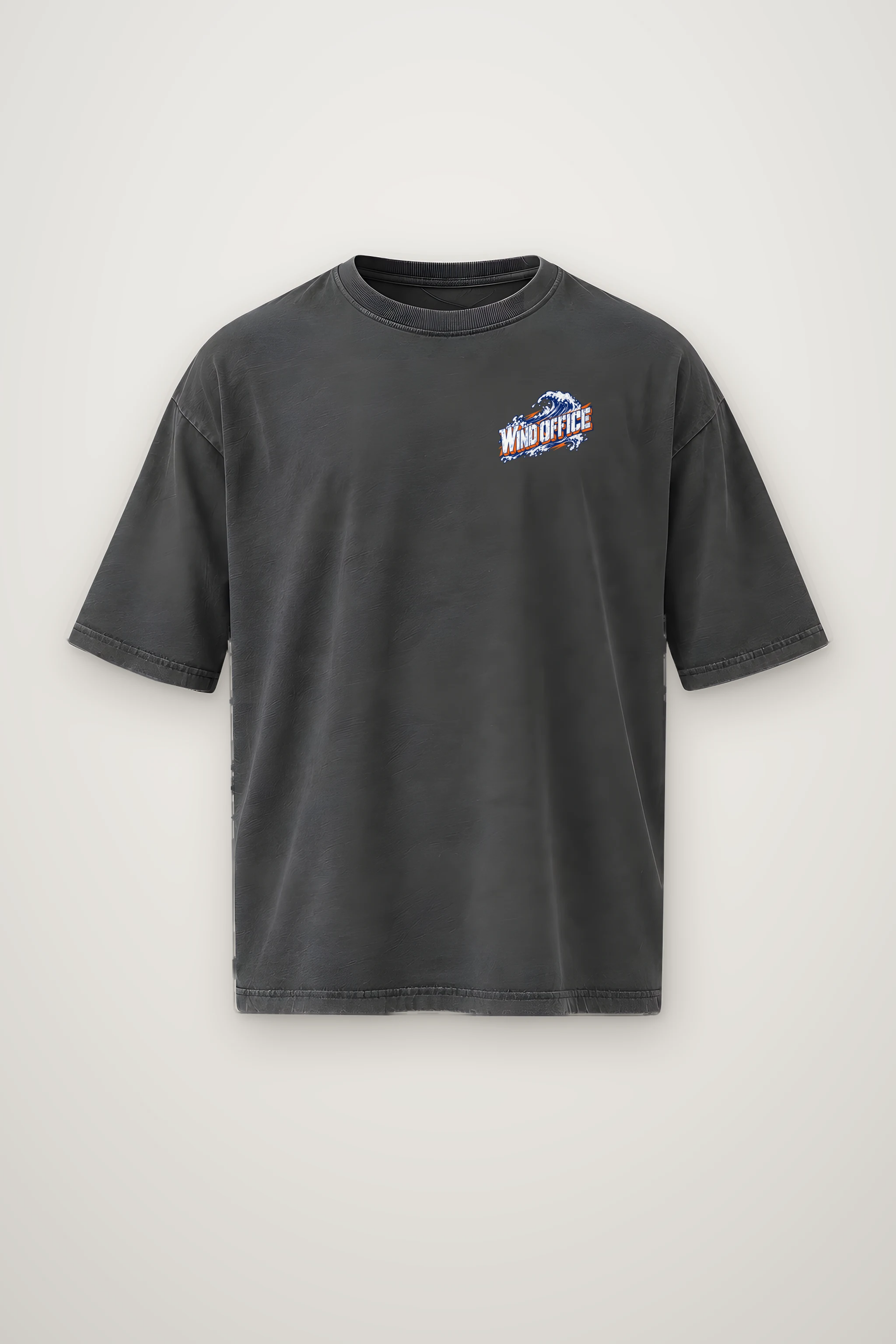 "Jeju Wind Office" Men's Oversized Heavyweight Crewneck T-Shirt