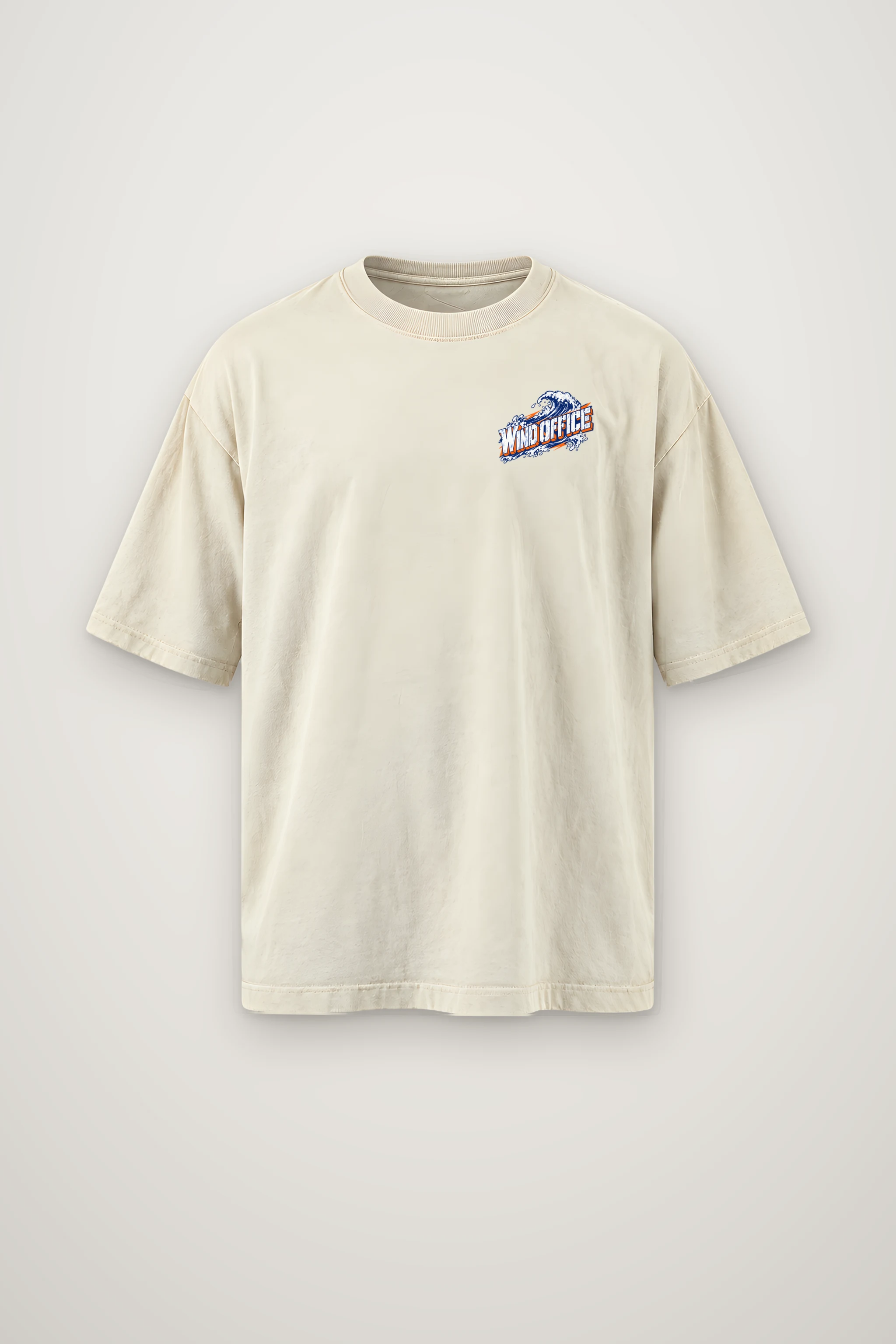 "Jeju Wind Office" Men's Oversized Heavyweight Crewneck T-Shirt