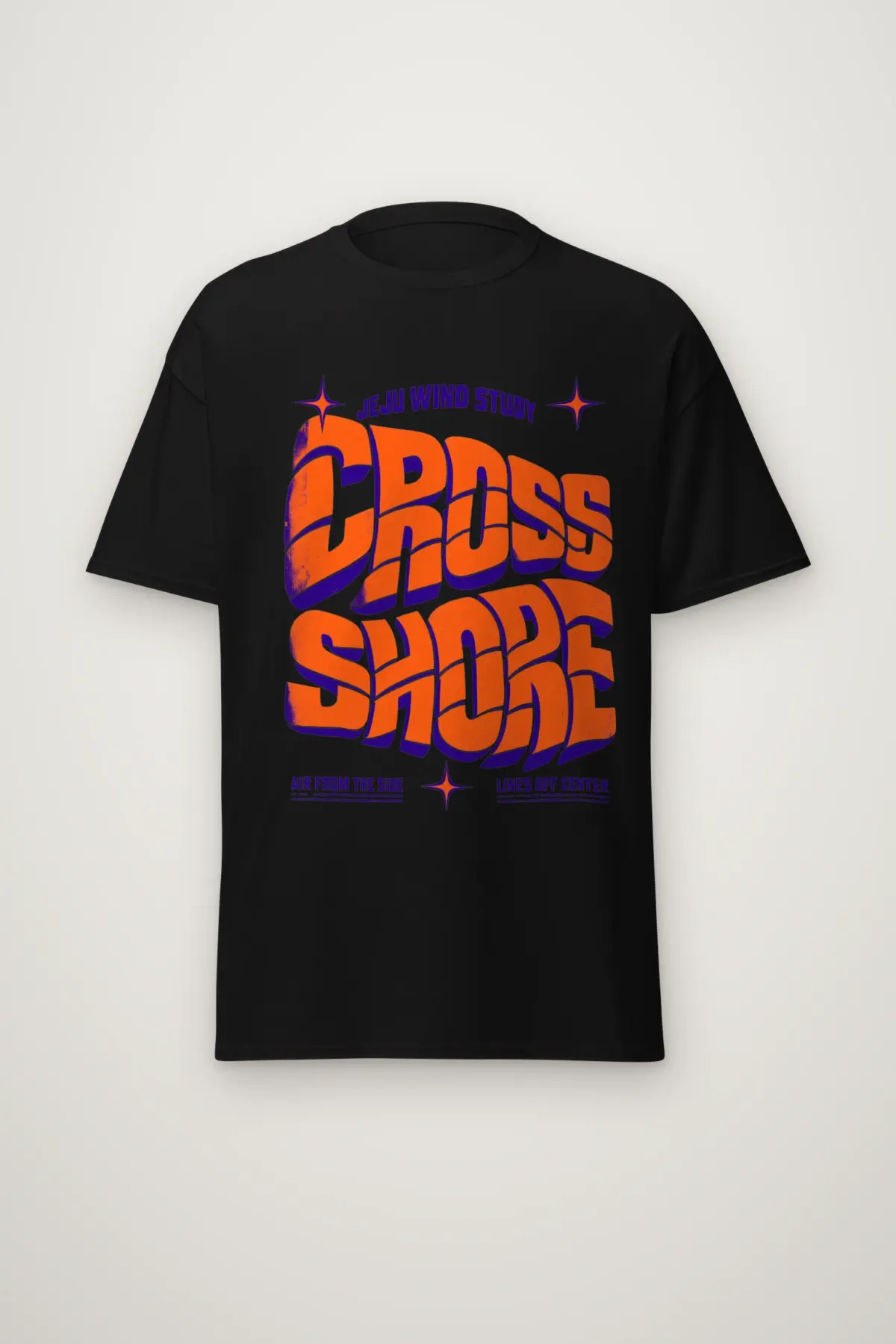 "Jeju Wind Study Cross Shore" Heavyweight Unisex Crewneck T-shirt