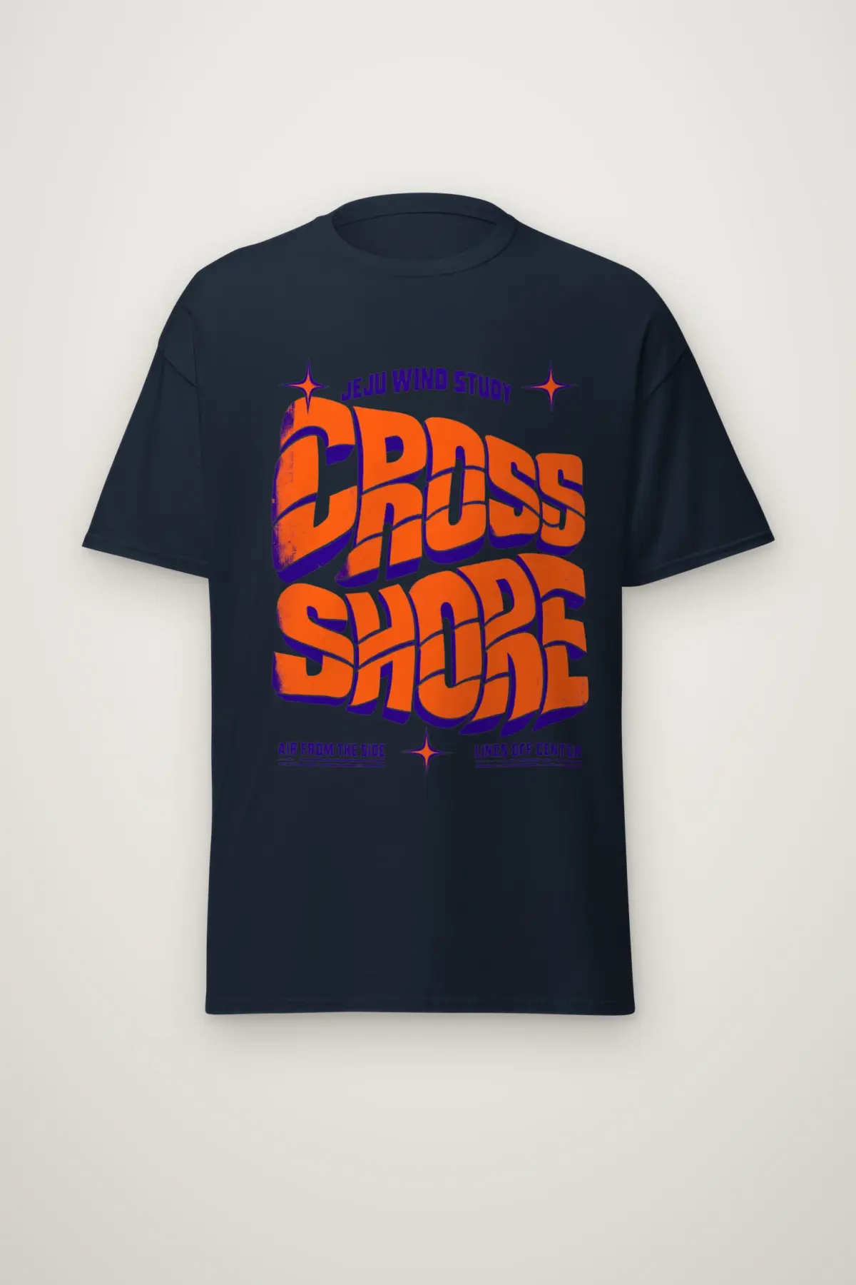 "Jeju Wind Study Cross Shore" Heavyweight Unisex Crewneck T-shirt