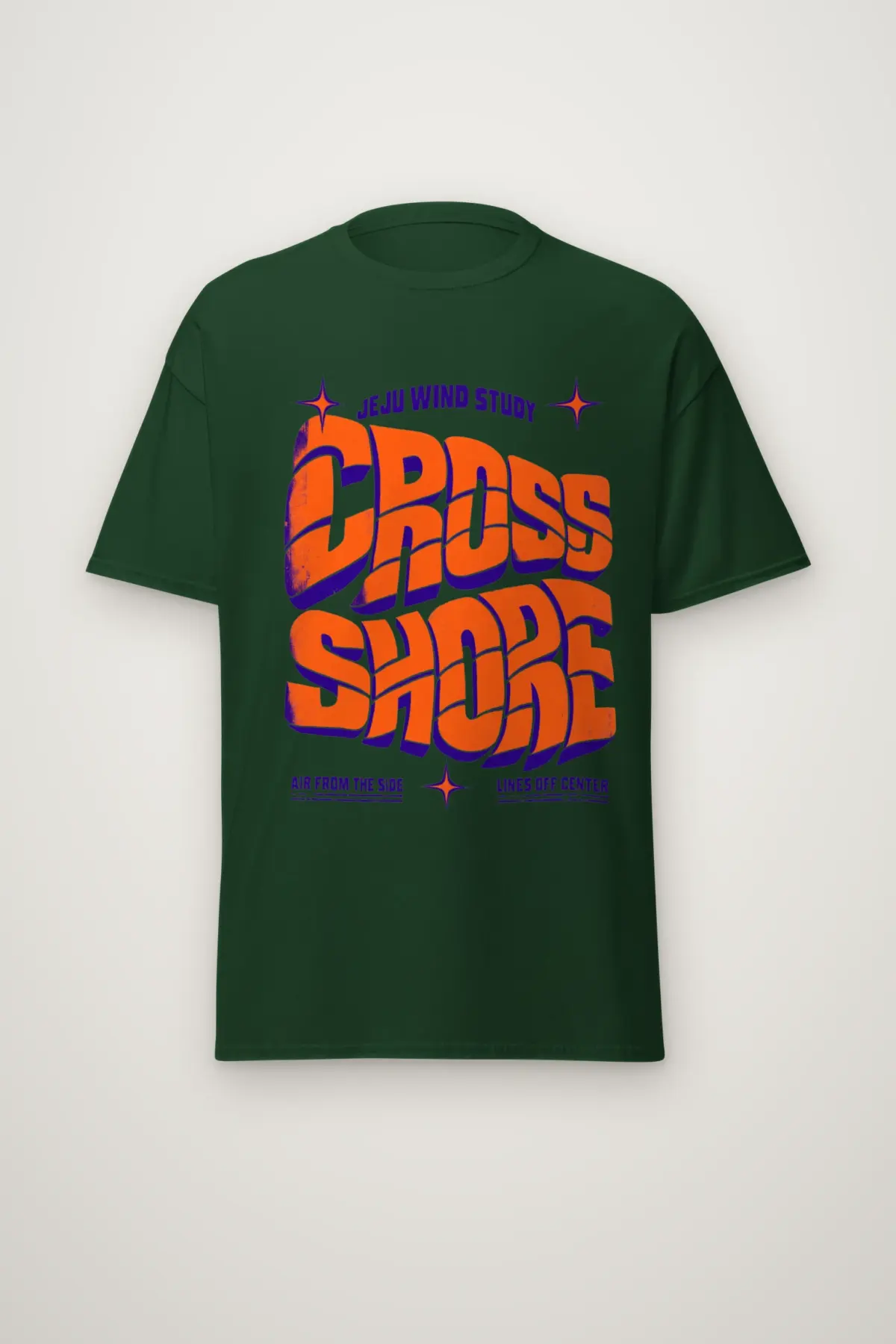 "Jeju Wind Study Cross Shore" Heavyweight Unisex Crewneck T-shirt