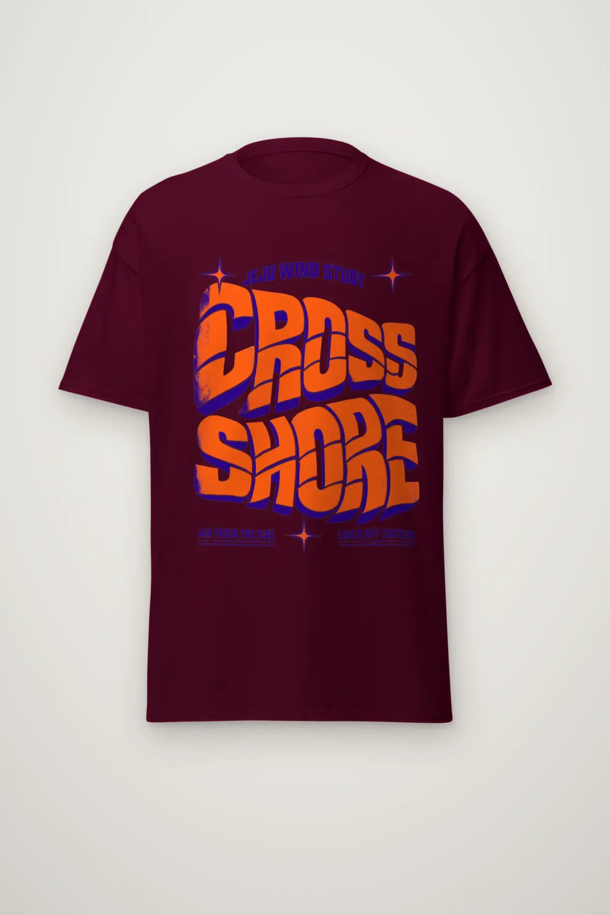 "Jeju Wind Study Cross Shore" Heavyweight Unisex Crewneck T-shirt