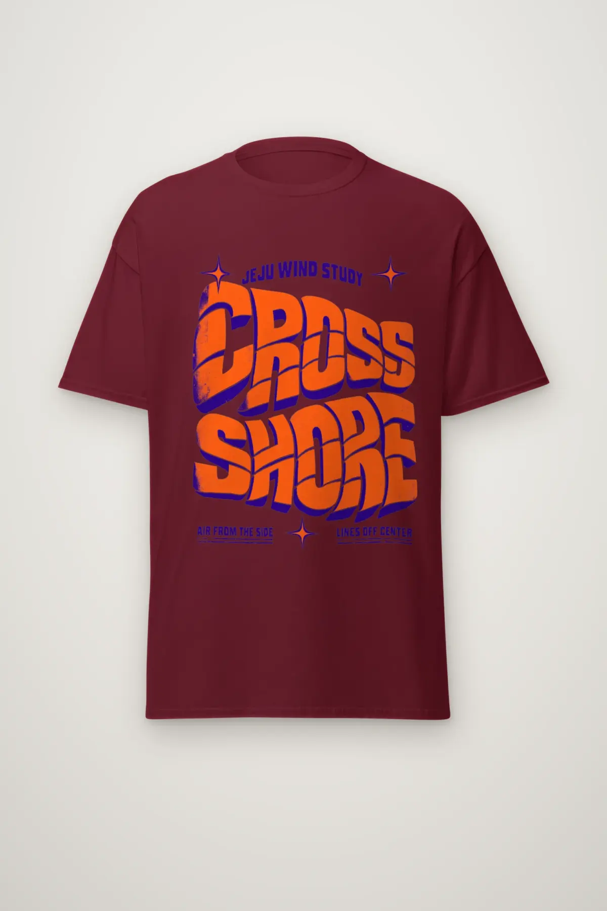 "Jeju Wind Study Cross Shore" Heavyweight Unisex Crewneck T-shirt