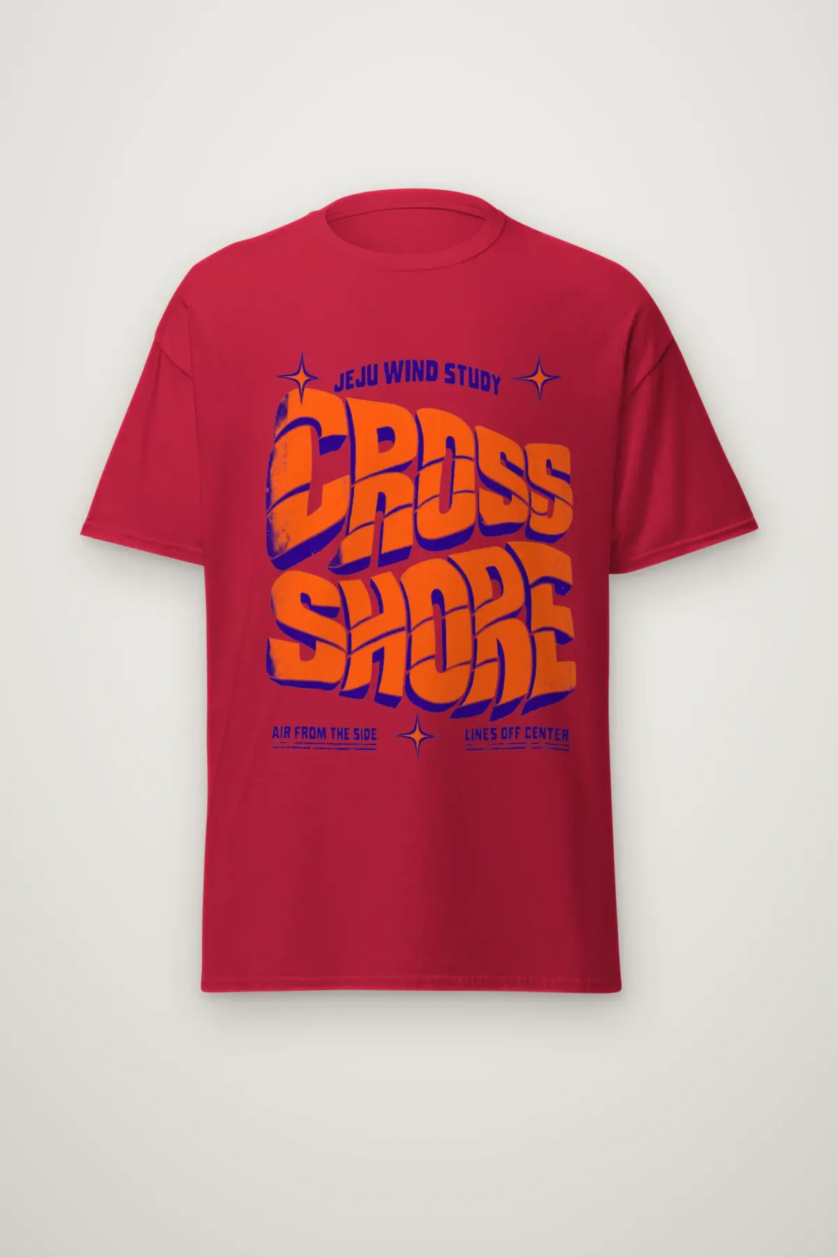 "Jeju Wind Study Cross Shore" Heavyweight Unisex Crewneck T-shirt