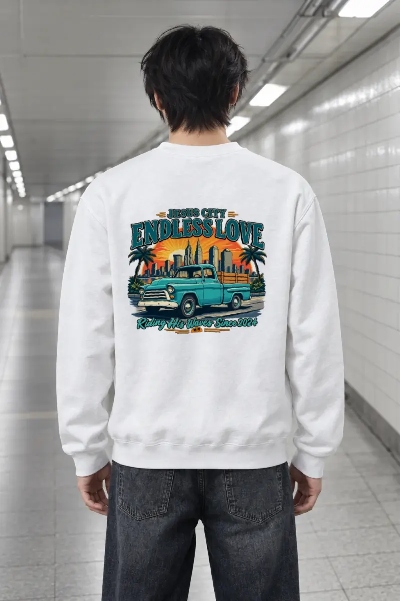 "Jesus City Endless Love" Heavy Blend Unisex Crewneck Sweatshirt | Gildan 18000