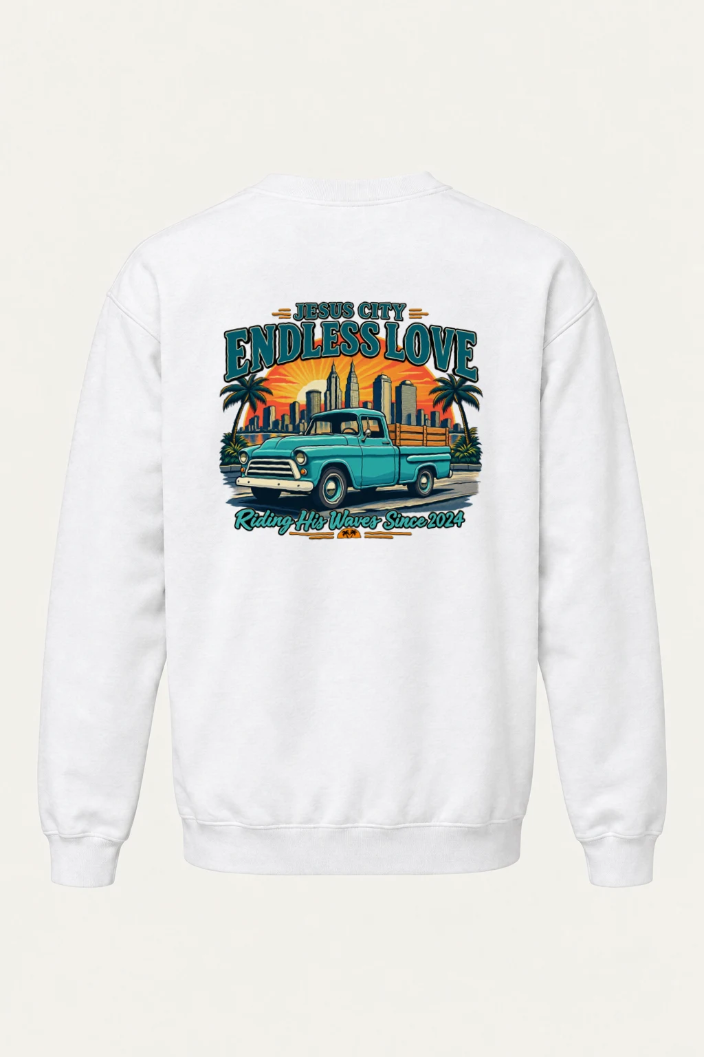"Jesus City Endless Love" Heavy Blend Unisex Crewneck Sweatshirt | Gildan 18000