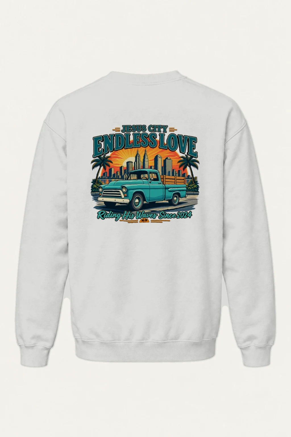 "Jesus City Endless Love" Heavy Blend Unisex Crewneck Sweatshirt | Gildan 18000