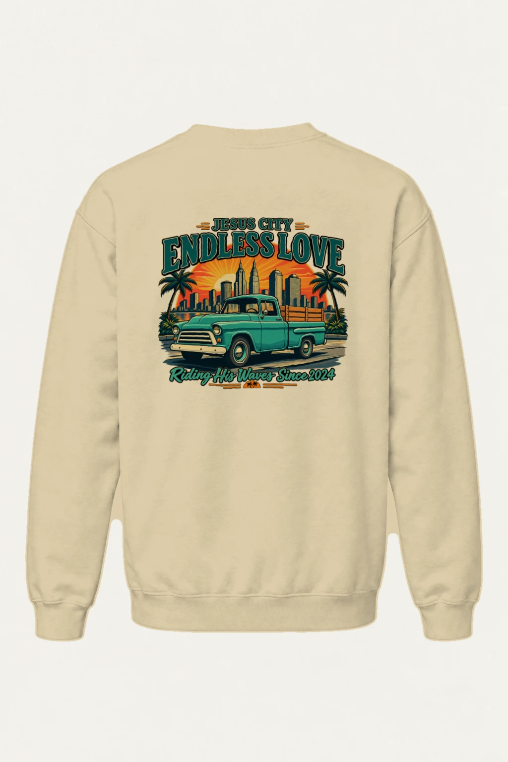 "Jesus City Endless Love" Heavy Blend Unisex Crewneck Sweatshirt | Gildan 18000
