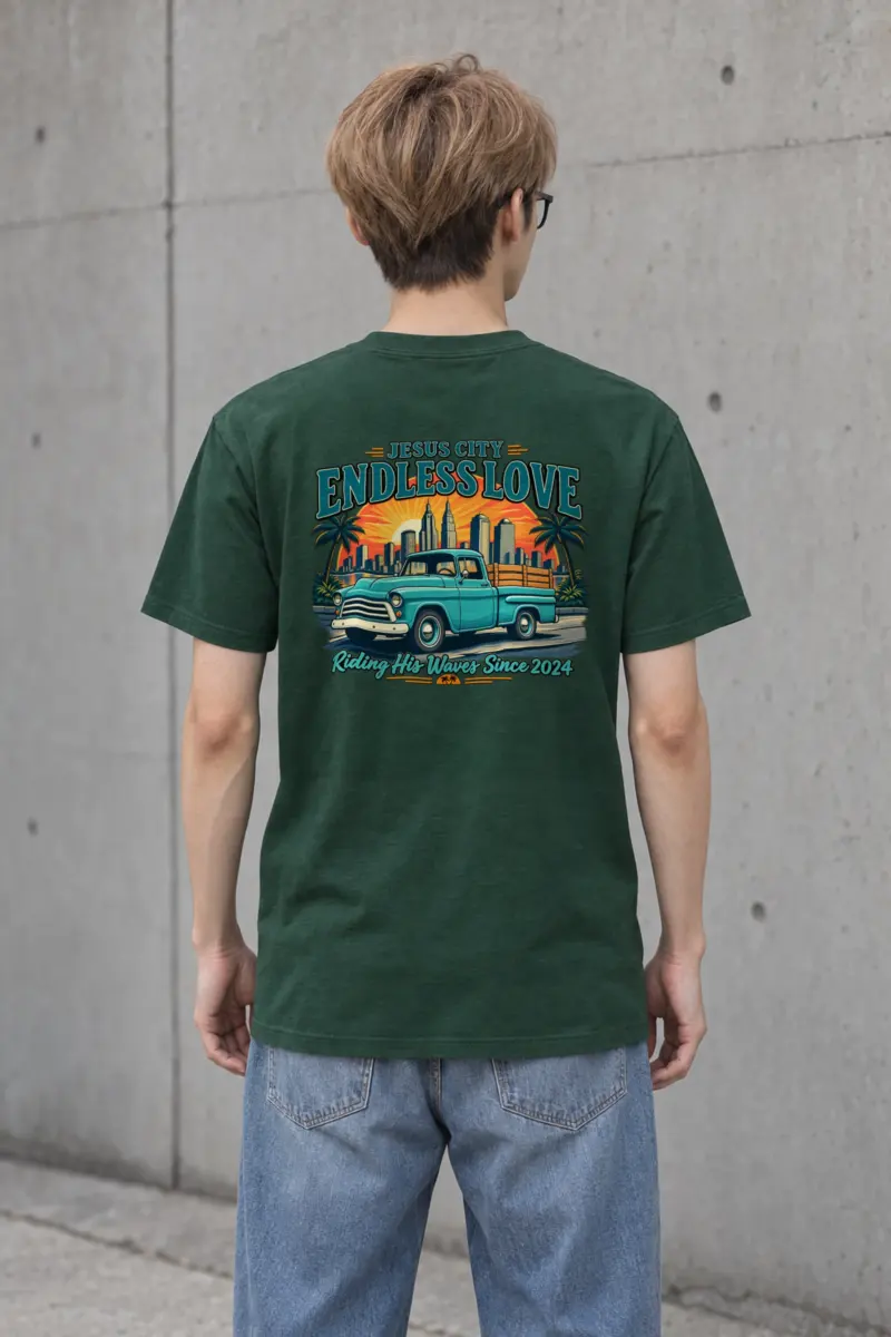 "Jesus City Endless Love" Heavyweight Unisex Crewneck T-shirt